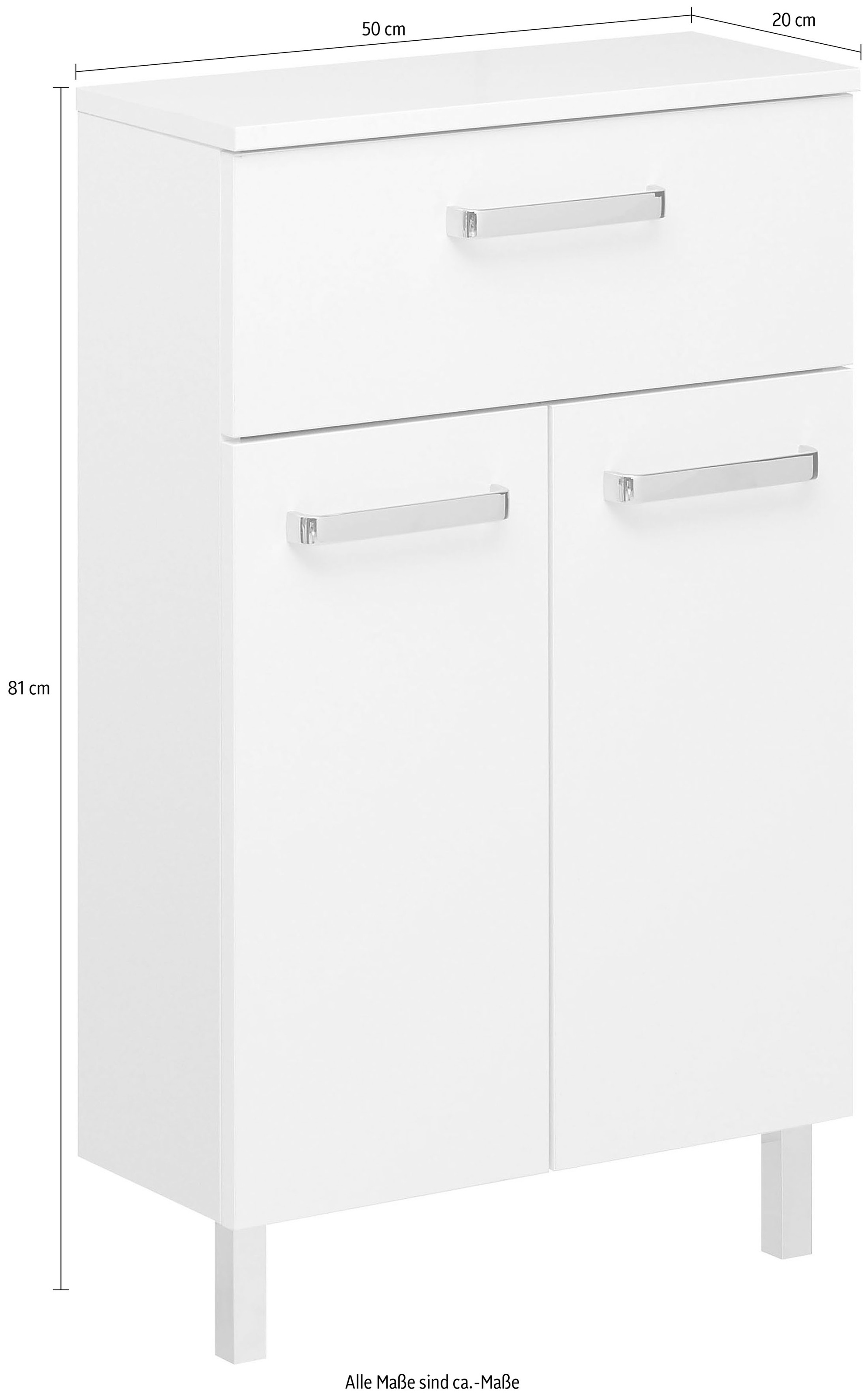 Saphir Unterschrank "Quickset Badschrank mit 2 Türen, 1 Schublade, 50 cm br günstig online kaufen