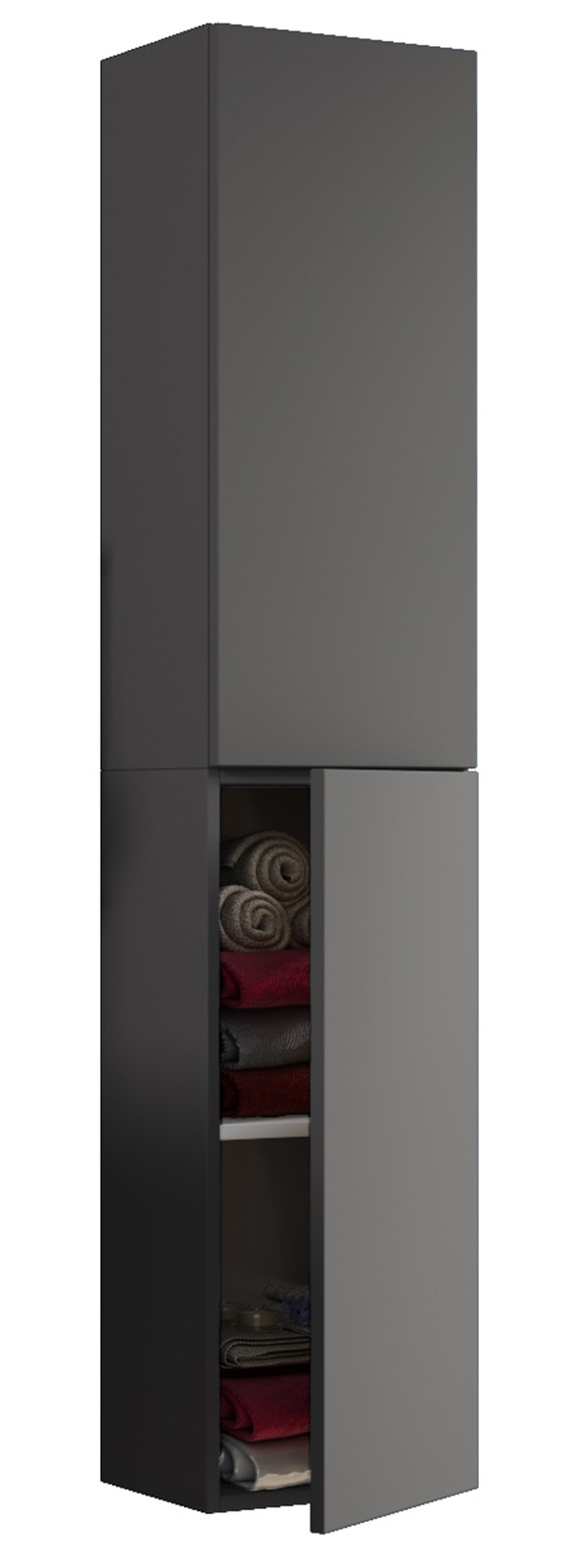 Hochschrank VCM, B:33cm T:22cmanthrazit, Obermaterial: 100% Holz Wood., Badezimmer, Schränke, "Holz Badmöbel Bad Hochschrank Badschrank Lendas"