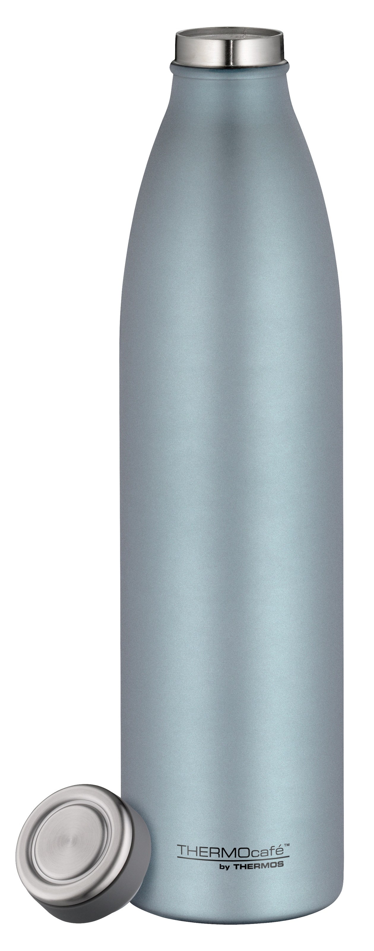 THERMOcafé Isolierflasche »TC BOTTLE, aus doppelwandigem Edelstahl, spülmaschinenfest«, (1 tlg.), gummierter Drehverschluss, absolut dicht bei Kohlensäure