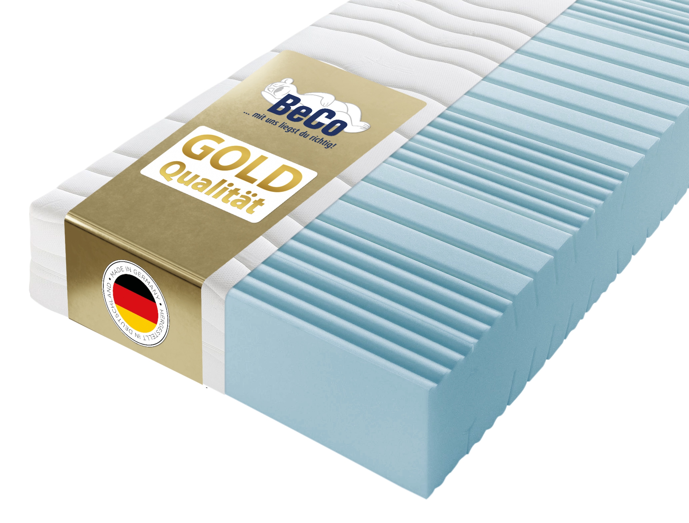 Beco Komfortschaummatratze "Grand Majestic GOLD Komfortmatratze für exklusive Schlafqualität" 32 cm hoch Raumgewicht: 30 kg/m³ 1 Stk. tlg. Luxus 32 cm, ergonomische 7 Zonen, Wendematratze, auch 140x200