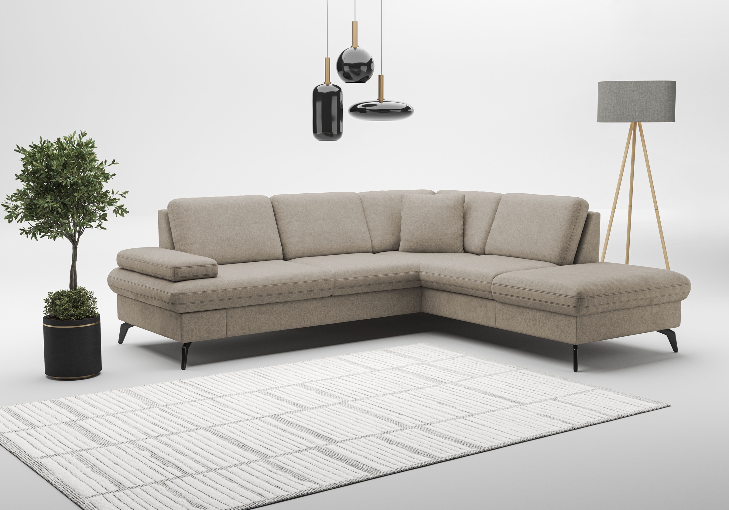 sit&more Ecksofa "Morris Jubi L-Form, B: 238 cm" mit Armteilfunktion & 1 Zierkissen, optional Schlaffunktion