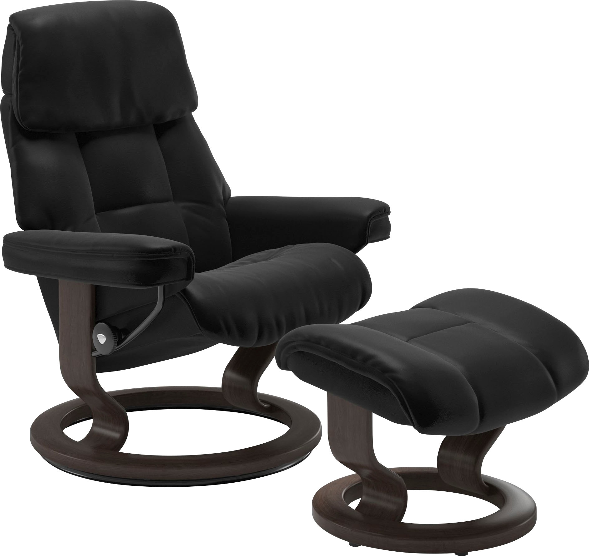 Stressless Relaxsessel "Ruby", (Set, Relaxsessel mit Hocker), mit Classic Base, Größe L, Gestell Eiche, Wenge, Braun & S