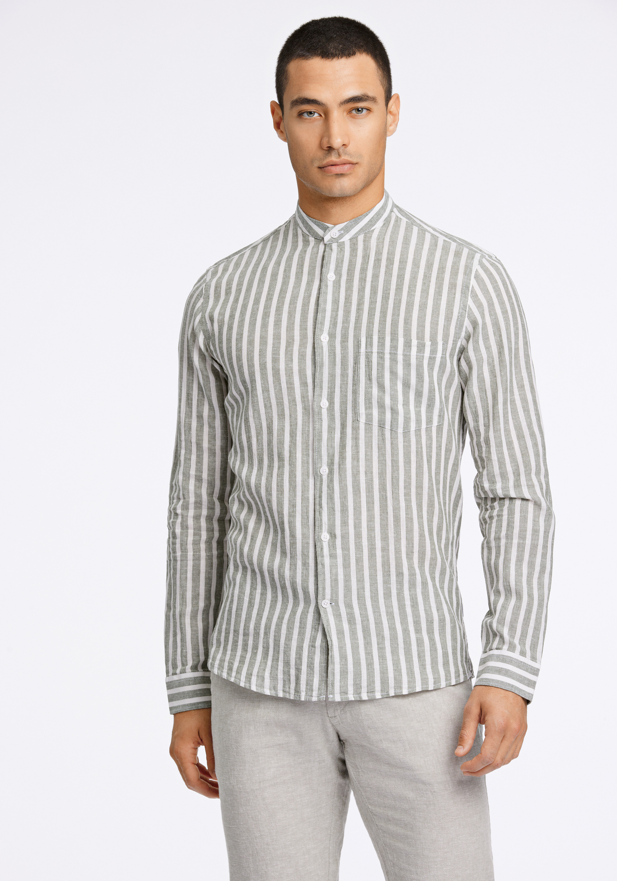 LINDBERGH Leinenhemd "Leinenhemd (Langarm) Slim Fit"