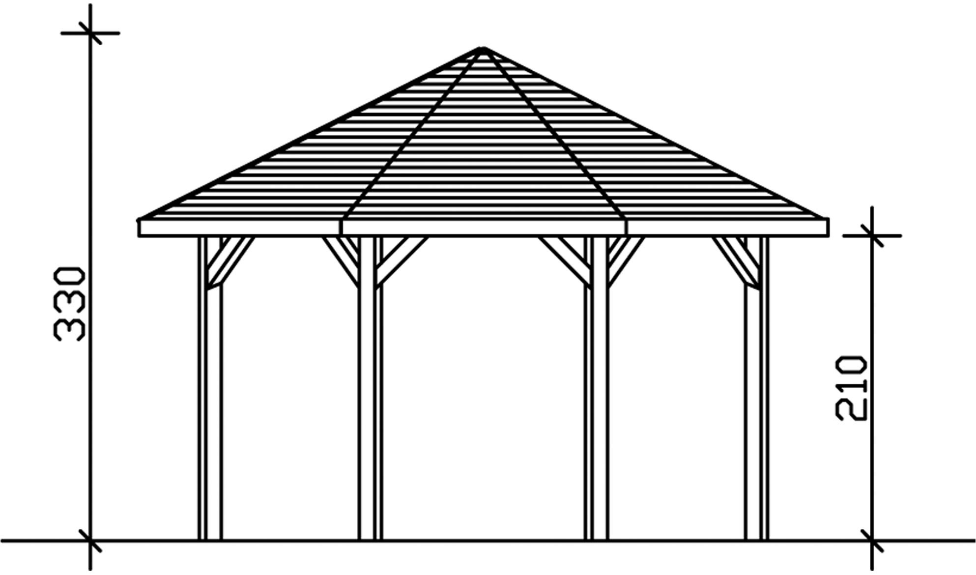 Skanholz Holzpavillon »Nice 2«, Leimholz, 399 x 399 cm