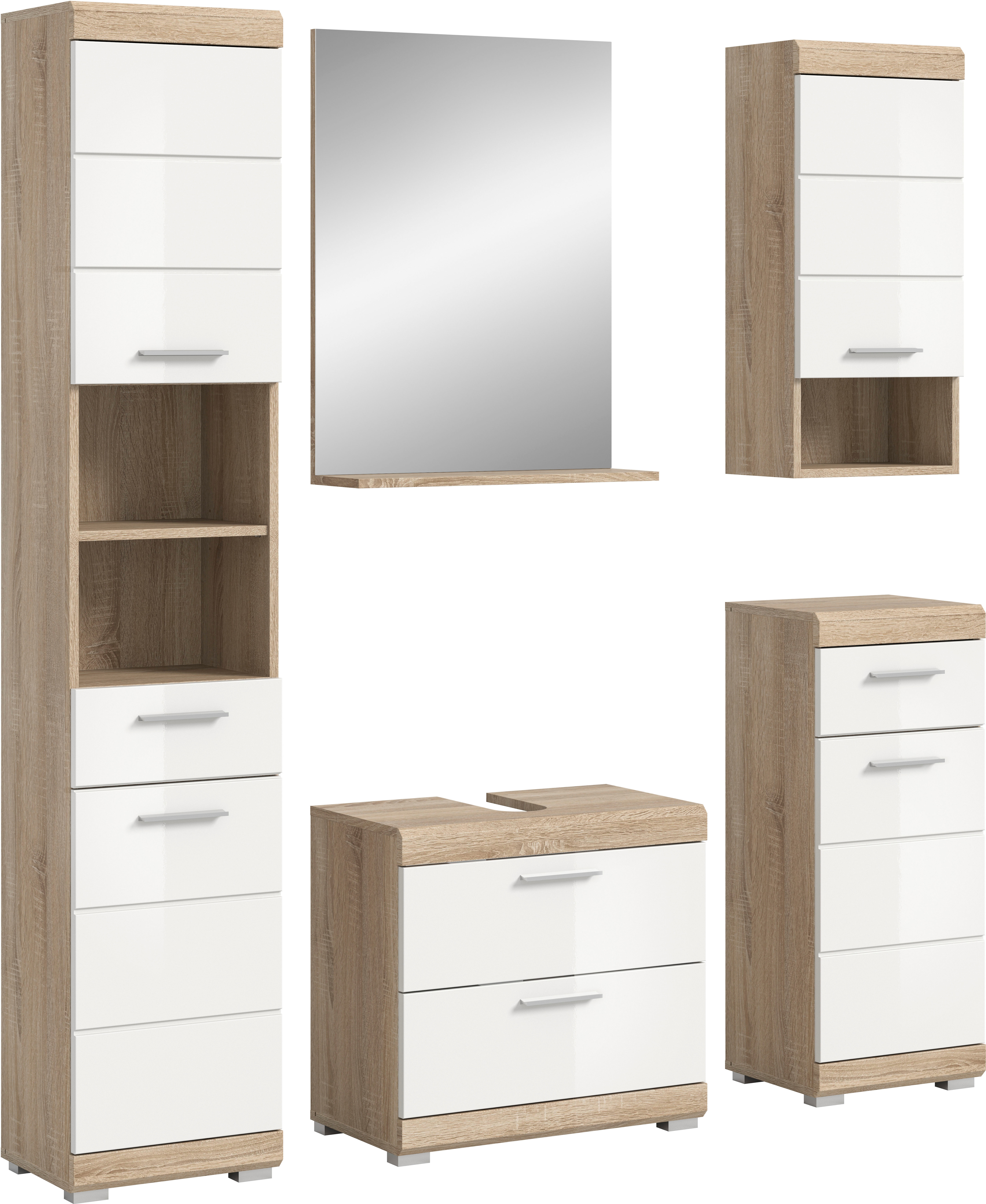 welltime Badmöbel-Set "Siena, 5 teilig, bestehend aus:" Set, TOPSELLER, 5 Stk. tlg.