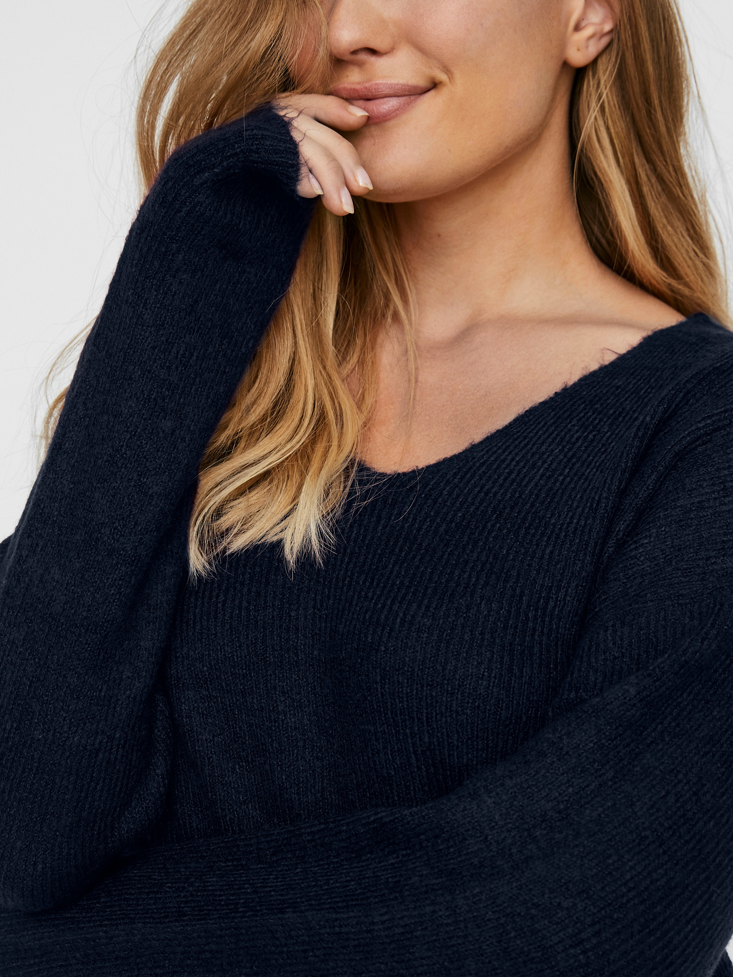 Vero Moda V-Ausschnitt-Pullover "VMCREWLEFILE LS V-NECK BLOUSE NOOS" günstig online kaufen