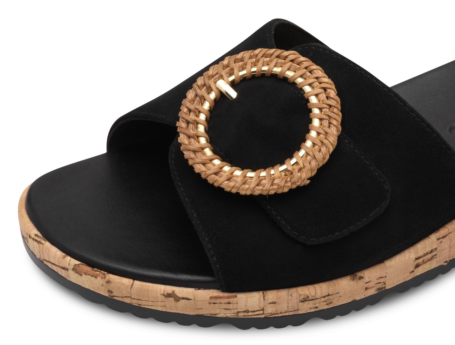 Tamaris Pantolette, Keilabsatz, Sommerschuh, Schlupfschuh mit hübscher Zierschnalle