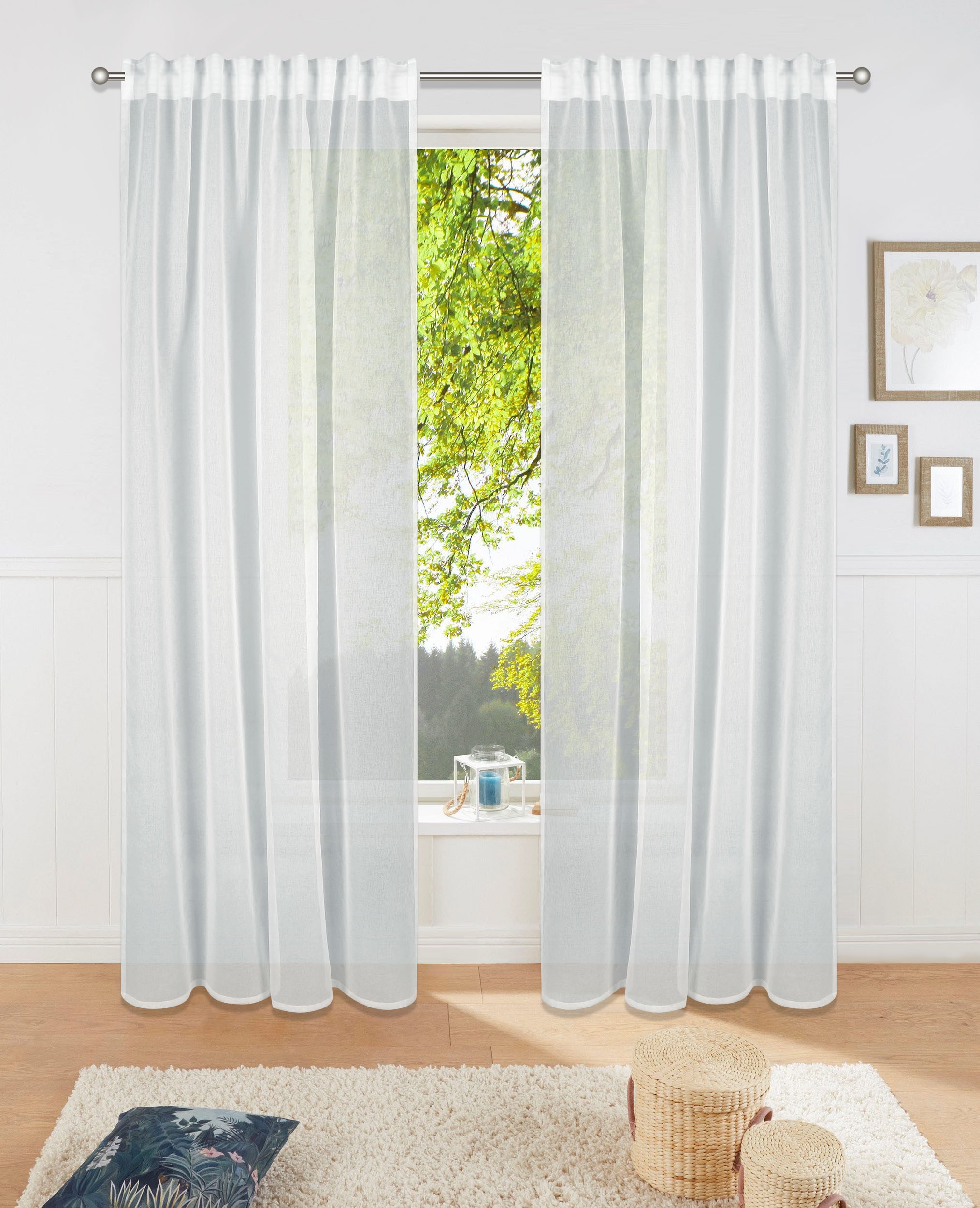 auf St.), Transparent, my »Dolly«, home Polyester Gardine BAUR Rechnung | Gewebt, (1