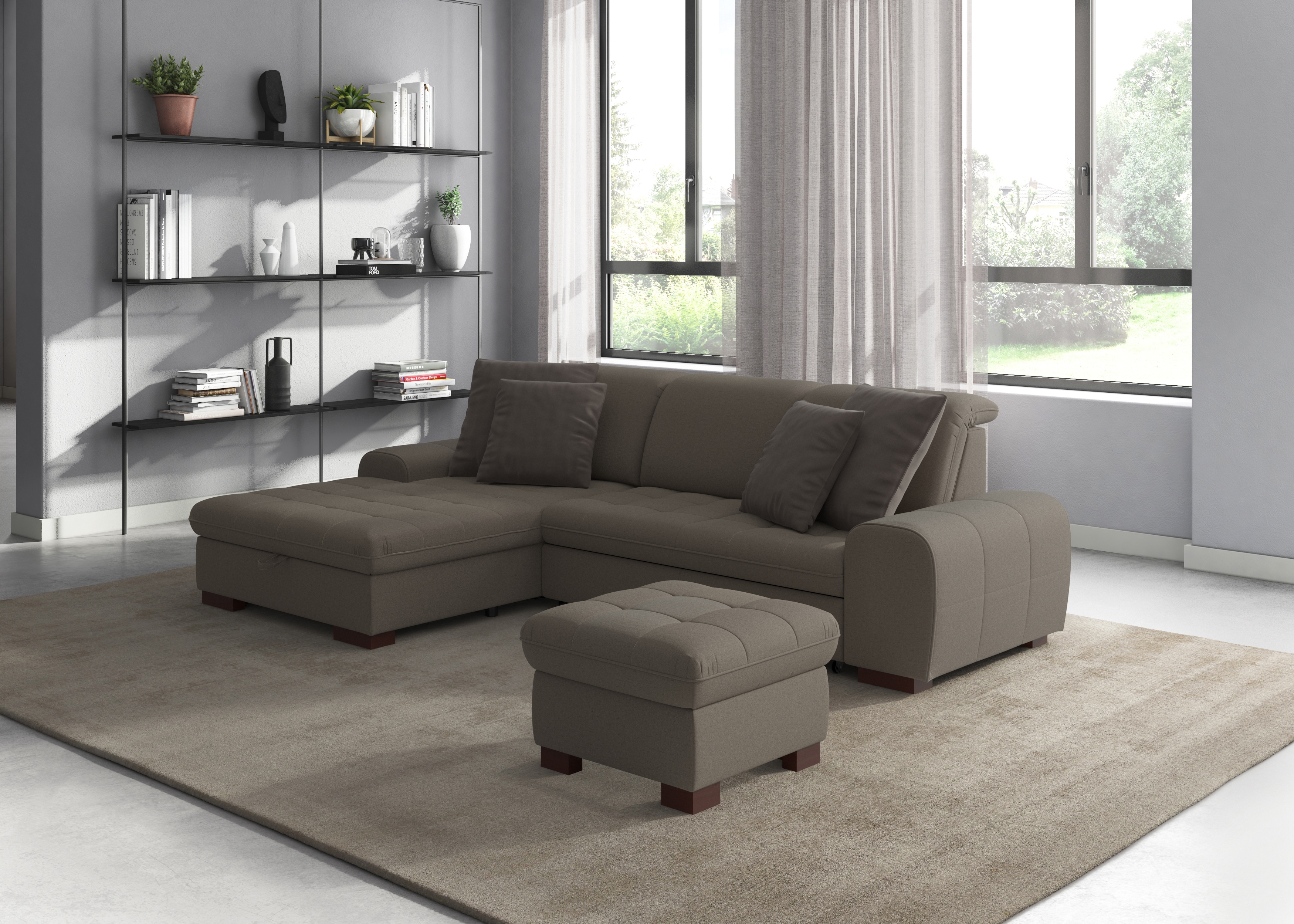 sit&more Ecksofa "Luxor L-Form" wahlweise mit Schlaffunktion, Bettkasten und Kopfteilverstellung