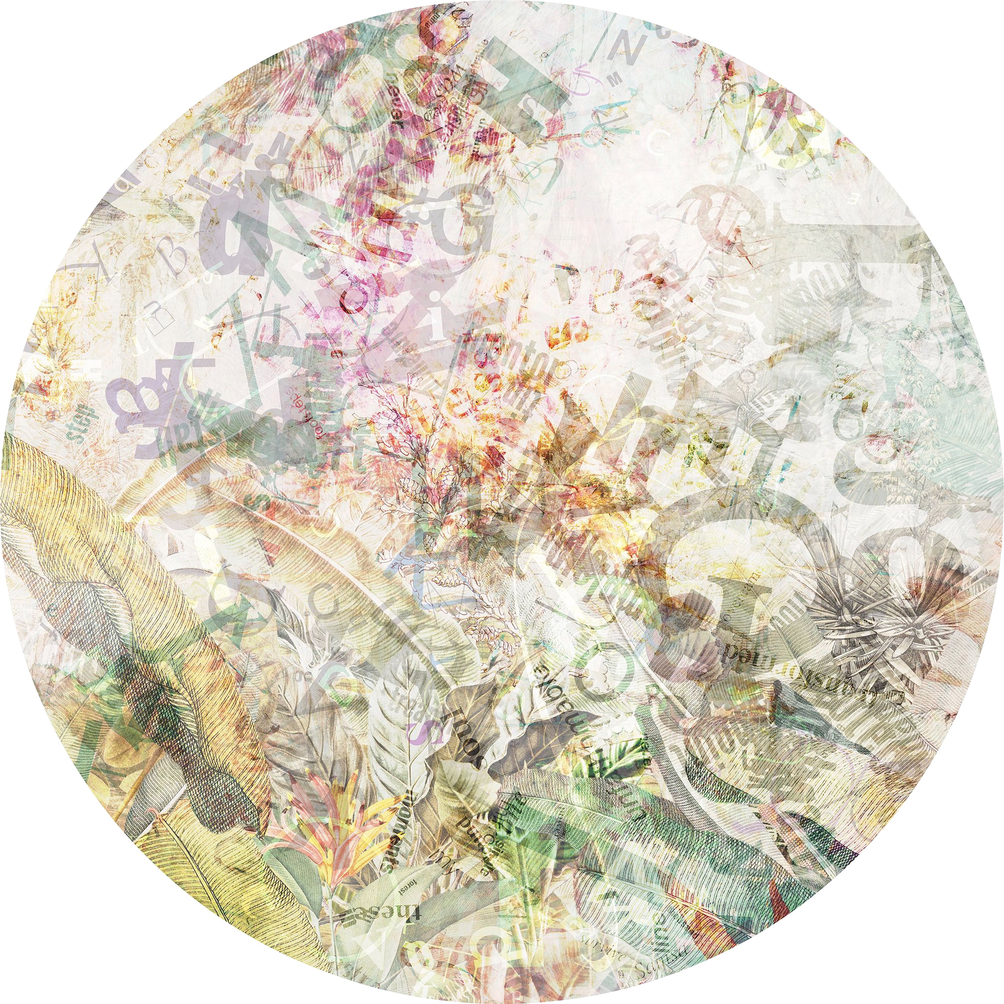 Komar Fototapete "Vlies selbstklebend - Round Stories - Größe 125 x 125 cm" bedruckt glatt Wohnzimmer, Schlafzimmer