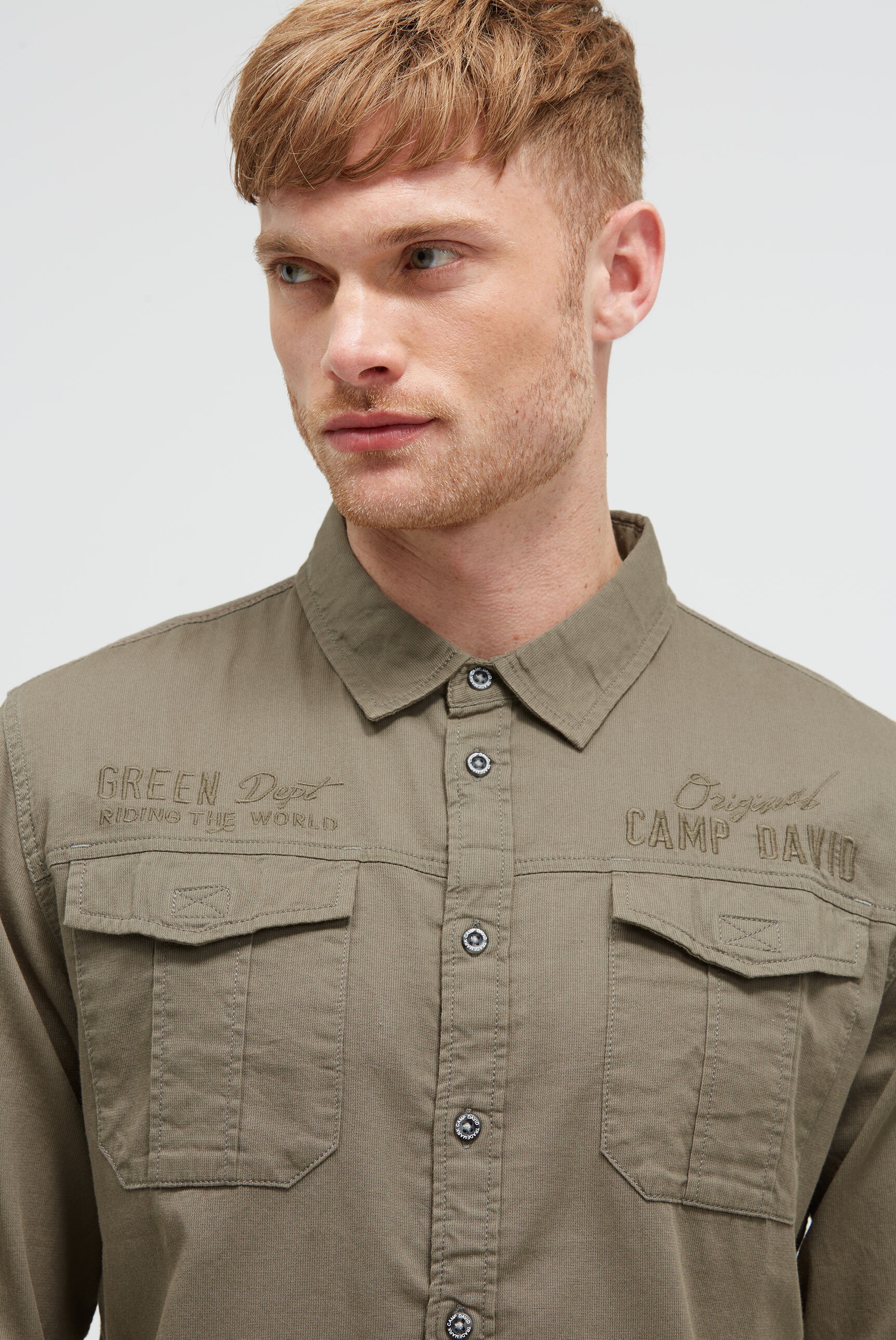 Camp David Long Sleeve Shirt Men Vintage Khaki XXL 3