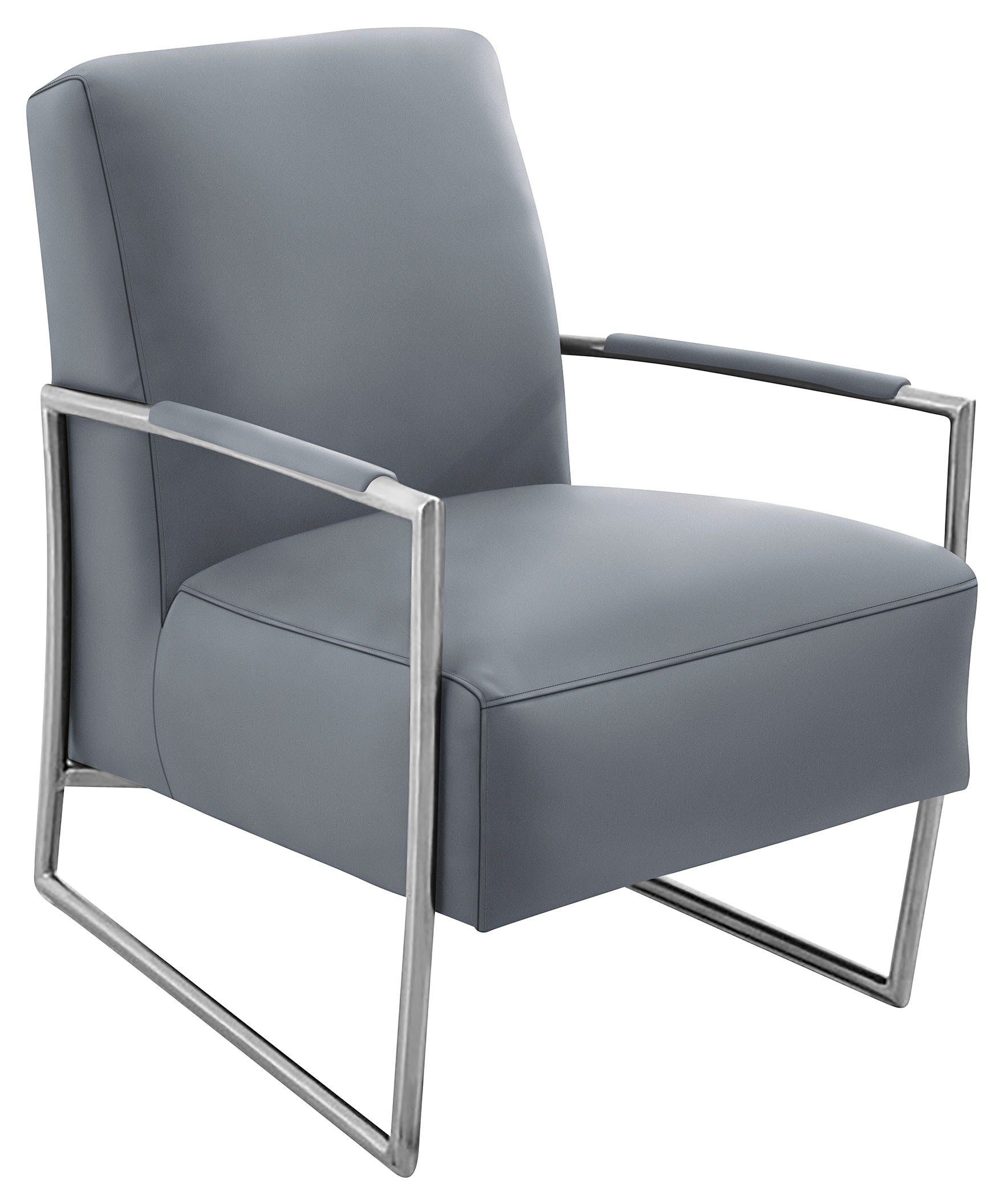 K+W Komfort & Wohnen Cocktailsessel, mit bezogenen Armlehnen, Gestell in Metall Edelstahloptik