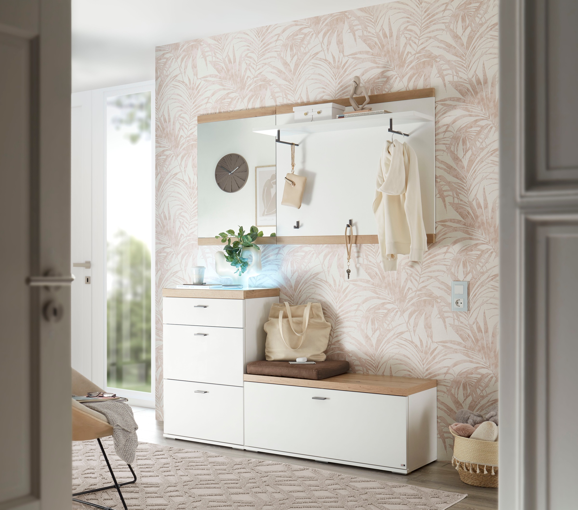 set one by Musterring Garderobenspiegel "Lancaster Dielen" mit Holzabsetzun günstig online kaufen