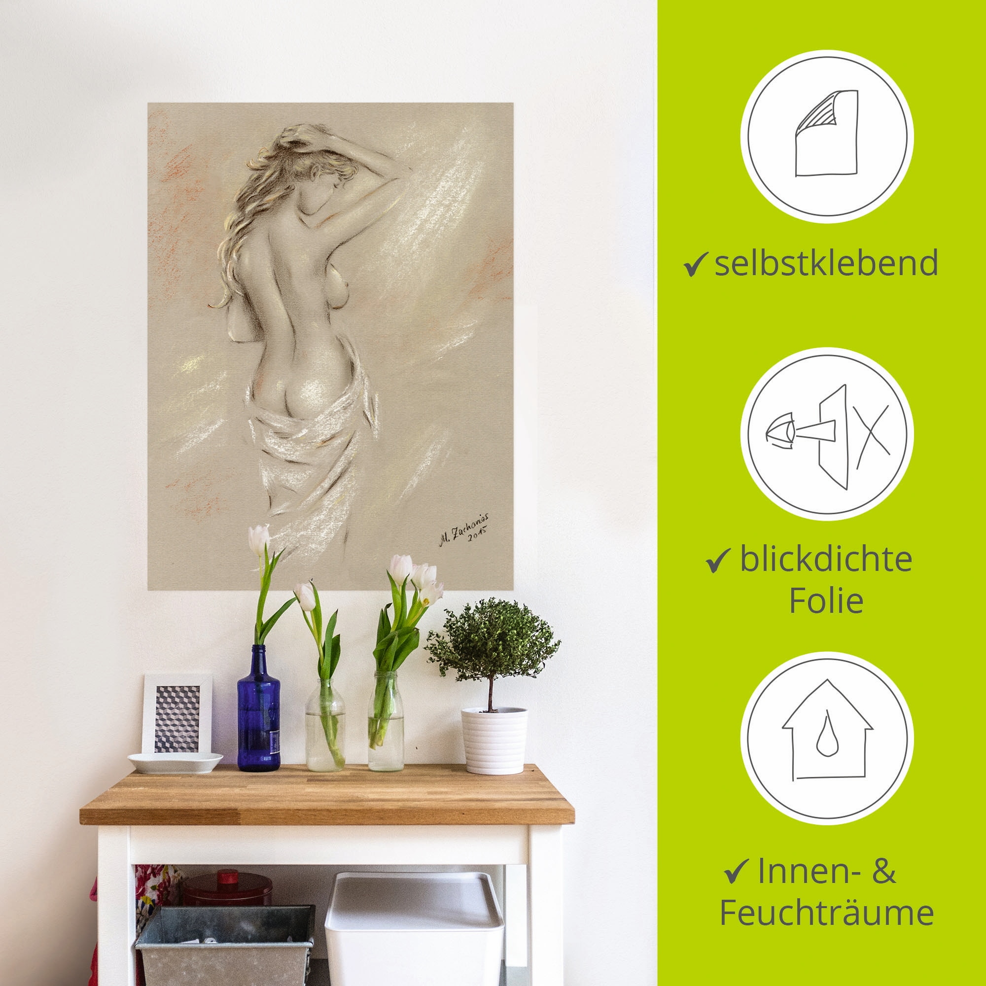 Artland Wandbild »Reizvolle Rundungen - weiblicher Akt«, Frau, (1 St.), als Leinwandbild, Poster, Wandaufkleber in verschied. Größen