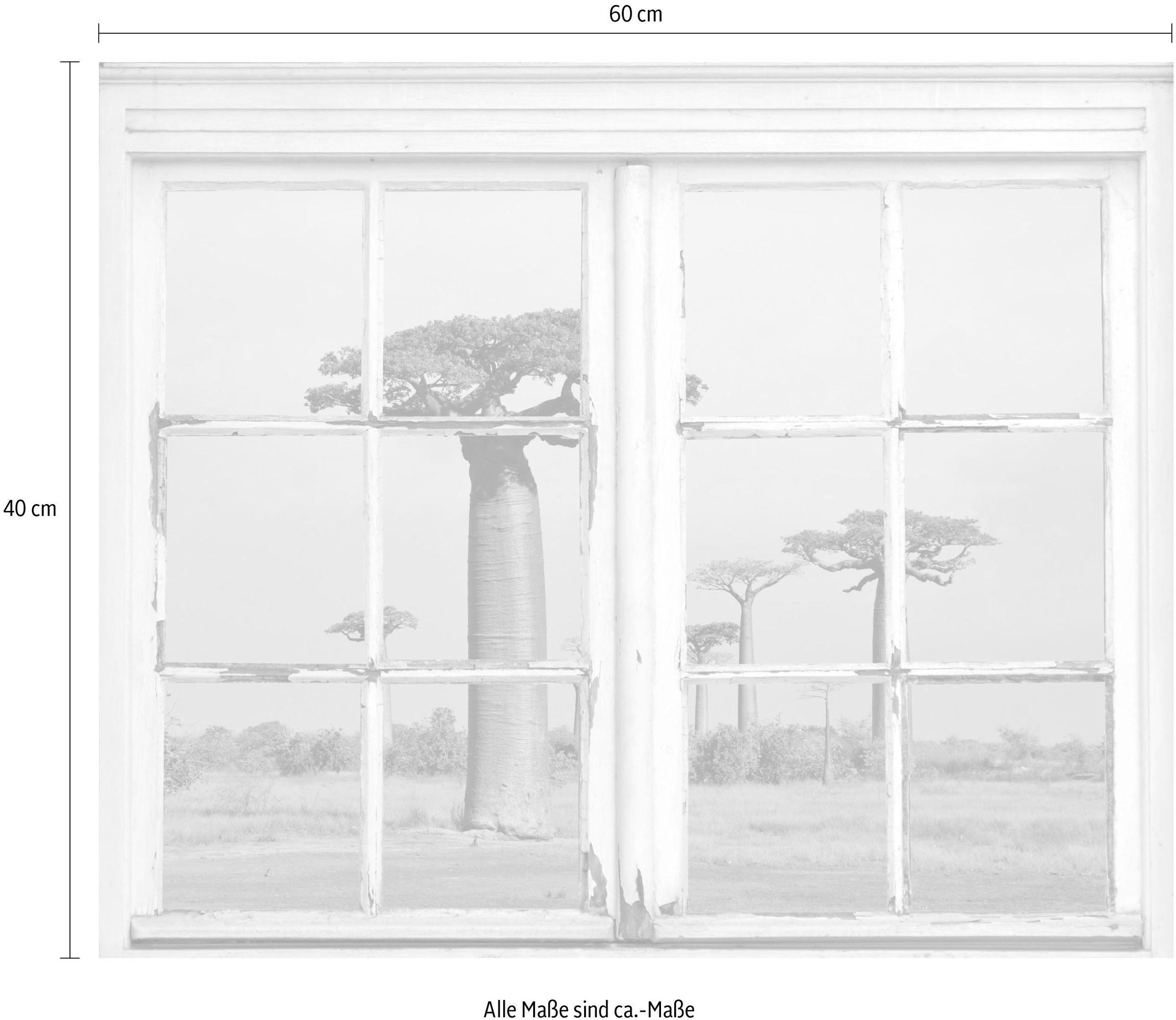queence Wandsticker »Bäume«, Wandsticker, Wandbild, selbstklebend, 3D, Fenster