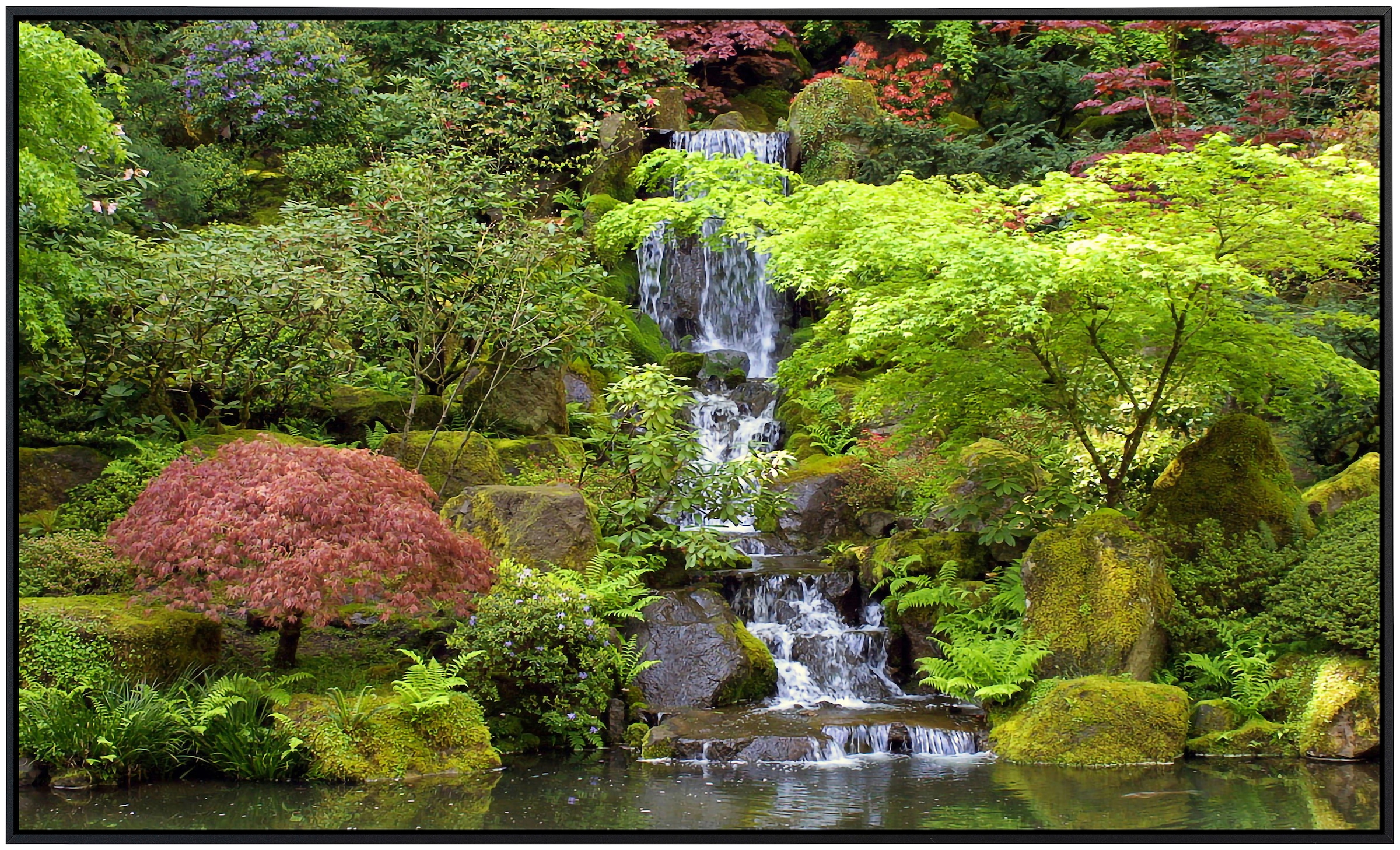Papermoon Infrarotheizung »Kleiner Wasserfall in Garten«, sehr angenehme Strahlungswärme
