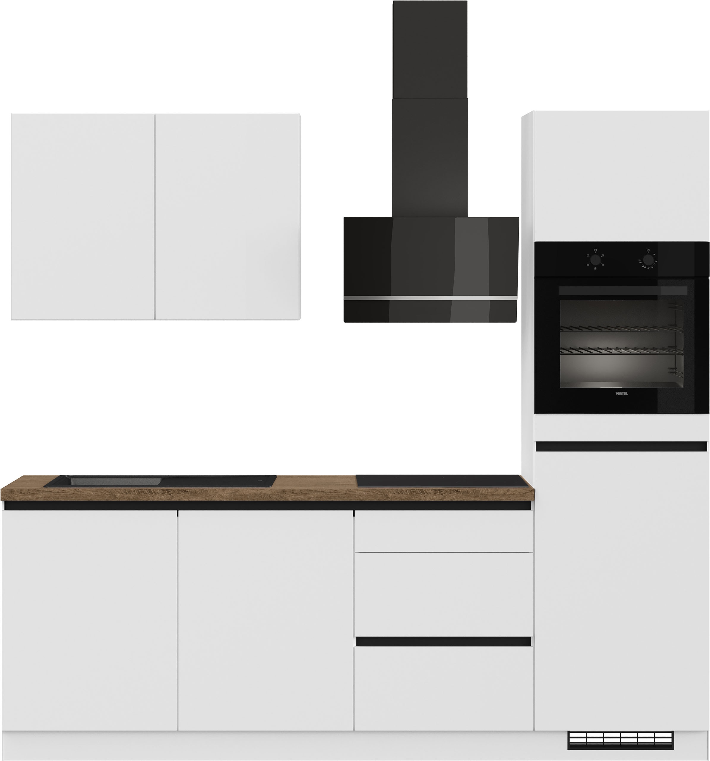 IMPULS KÜCHEN Küchenzeile "Dublin, Ausrichtung wählbar, Schubkästen mit Soft-Close" Set, vormontiert, in verschiedenen Farben erhältlich, Breite 240 cm
