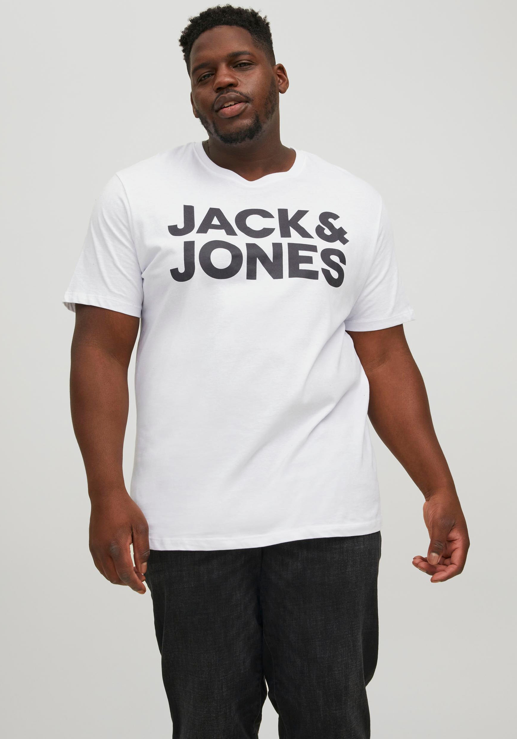 Jack & Jones PlusSize Rundhalsshirt "JJECORP LOGO TEE SS O-NECK NOOS PLS" Baumwolle, regular fit