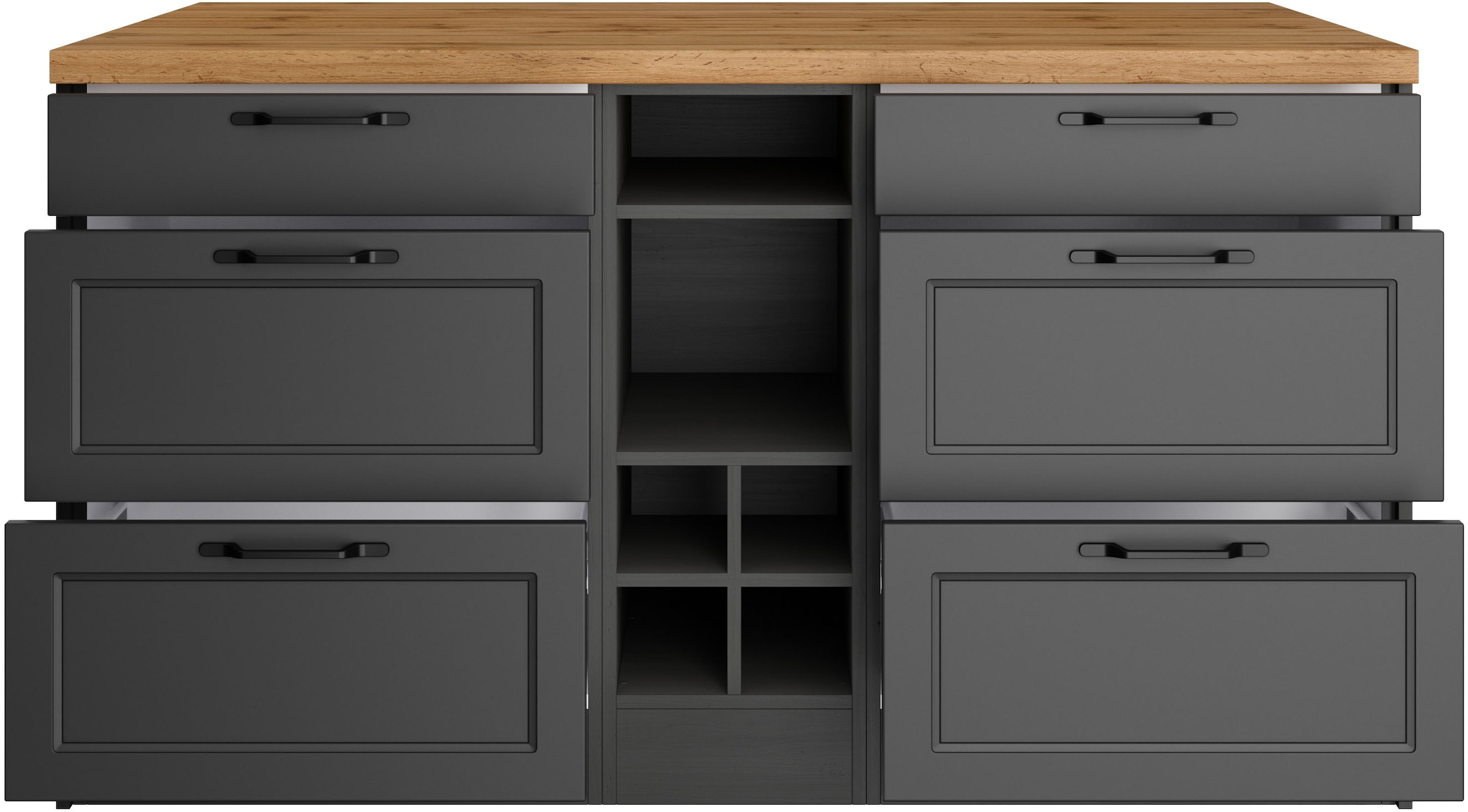 KOCHSTATION Kücheninsel »KS-Lana, Breite 153 cm«, MDF-Fronten, Arbeitsplatte 38mm stark