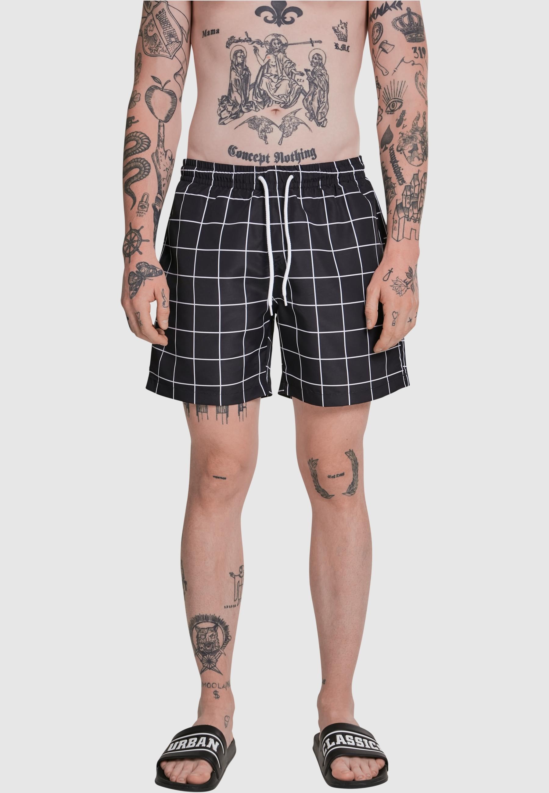 URBAN CLASSICS Badeshorts »Urban Classics Herren Check Swim Shorts«