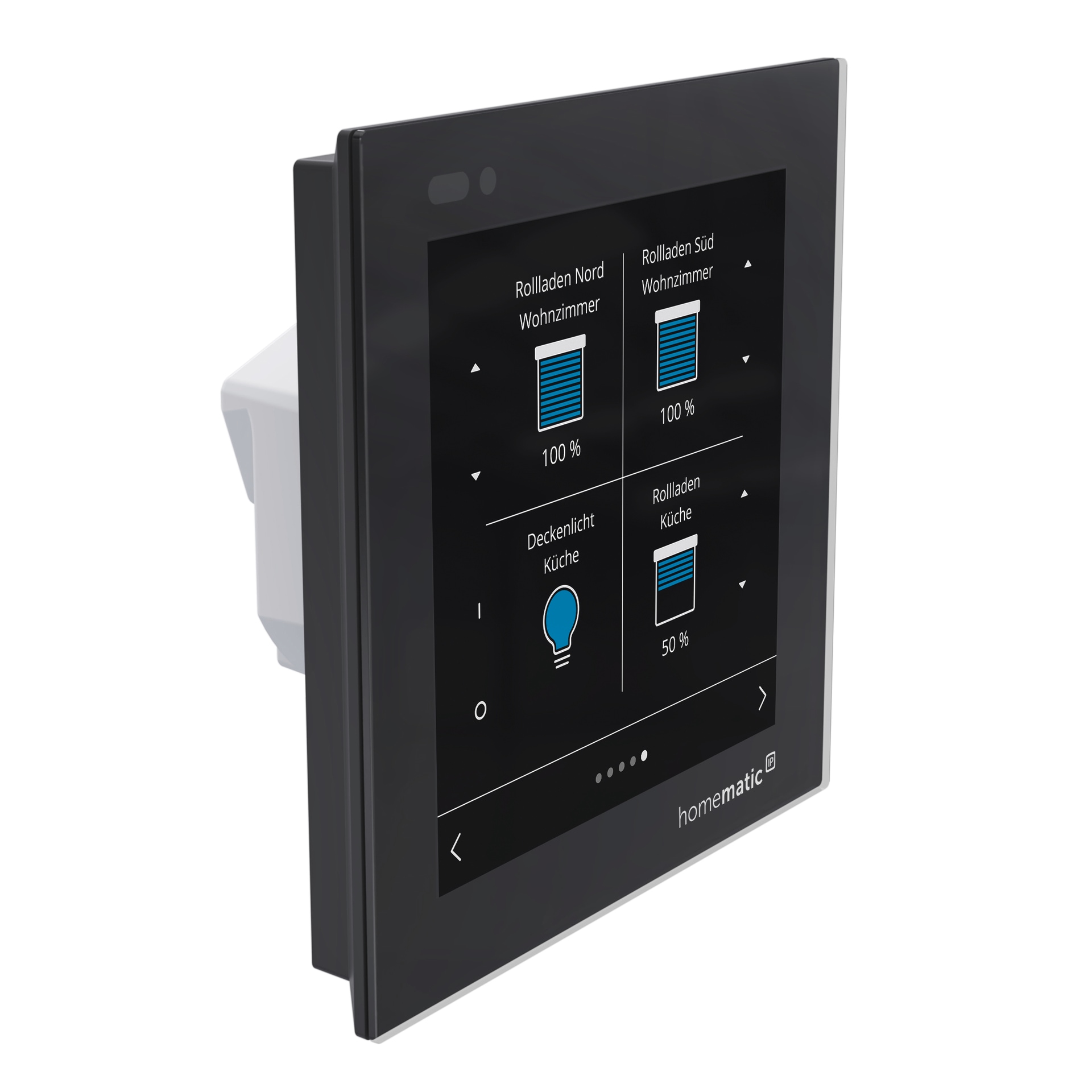 HOMEMATIC IP Smart-Home-Steuerelement "Glasdisplay", B:11,2cm H:7,3cm T:12,2cm, schwarz, Smart-Home-Stationen