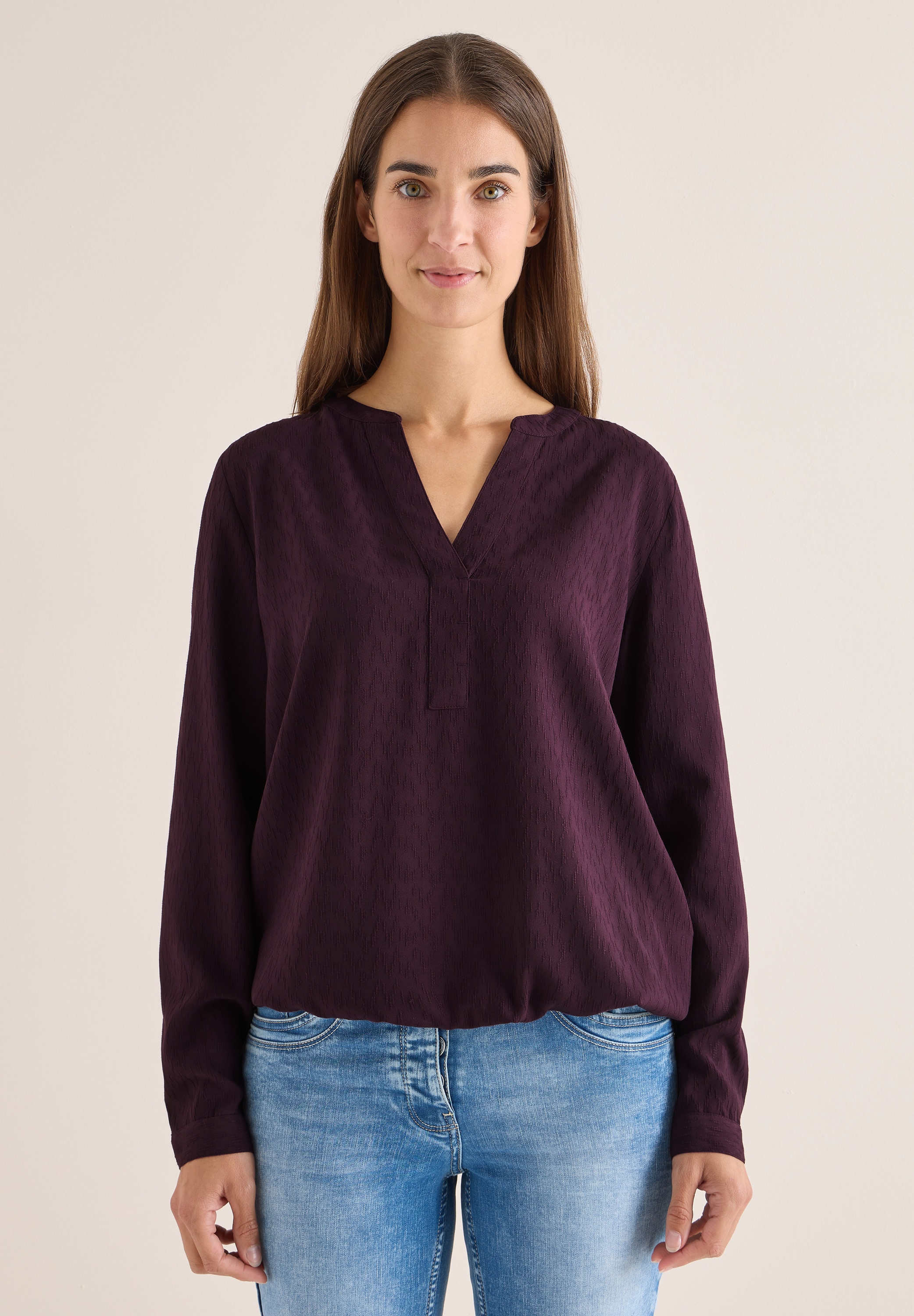 Cecil Langarmbluse mit Elastiksaum günstig online kaufen