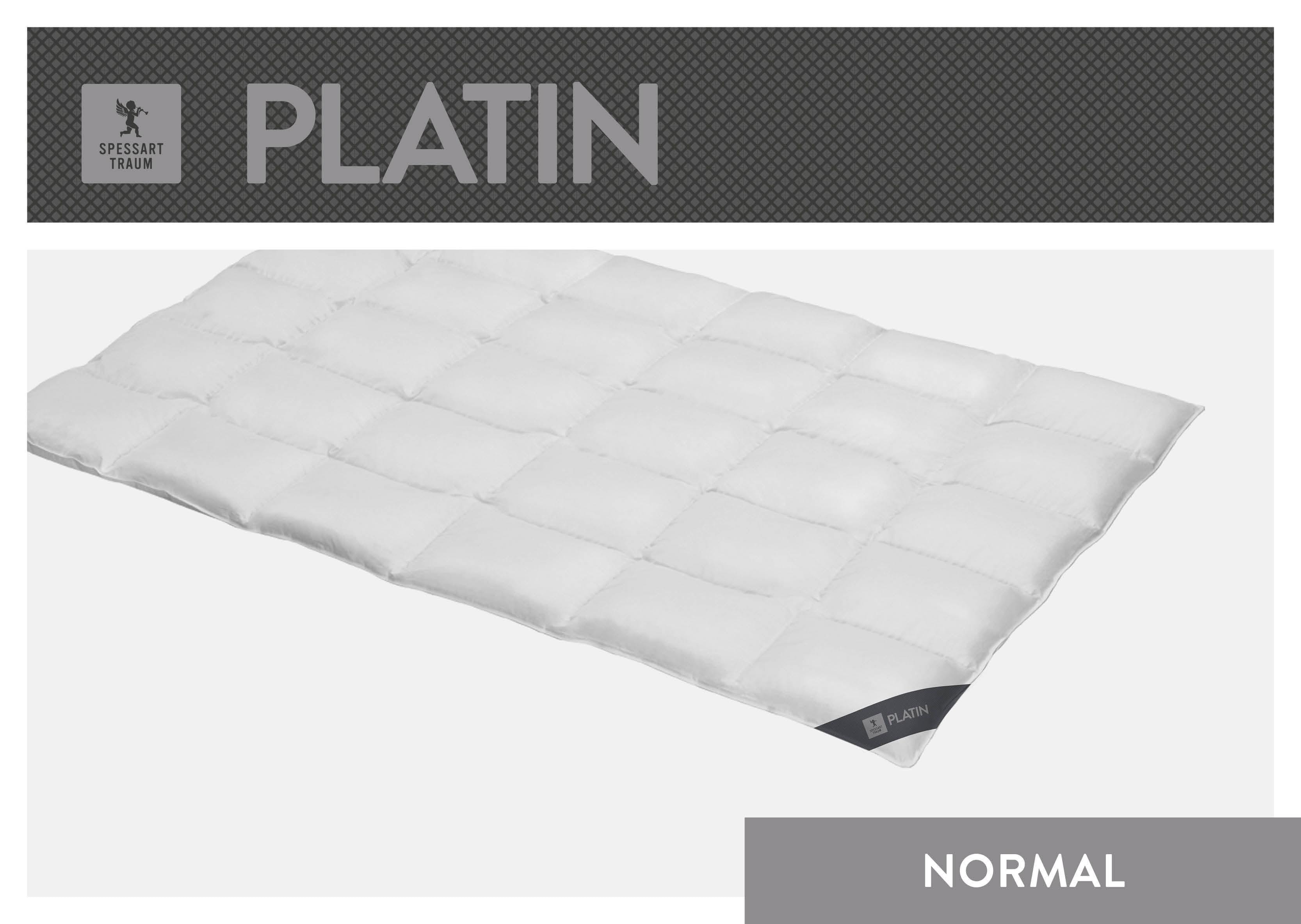 SPESSARTTRAUM Gänsedaunenbettdecke "Platin" normal Füllung 100% Reine weiße Gänsedaunen 1 Stk. tlg. hergestellt in Deutschland, allergikerfreundlich