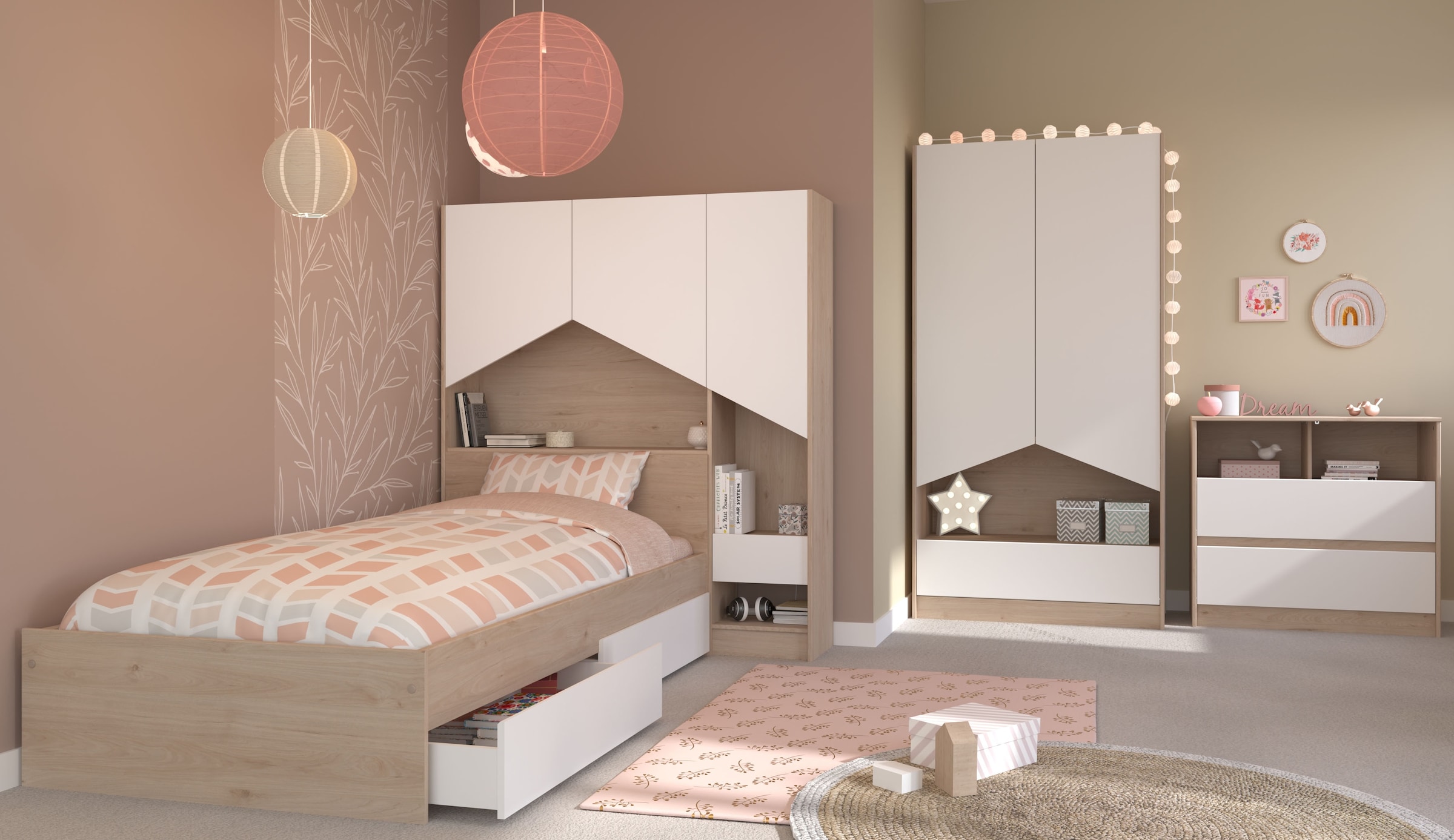 Parisot Jugendzimmer-Set, (Set, 5 tlg.)