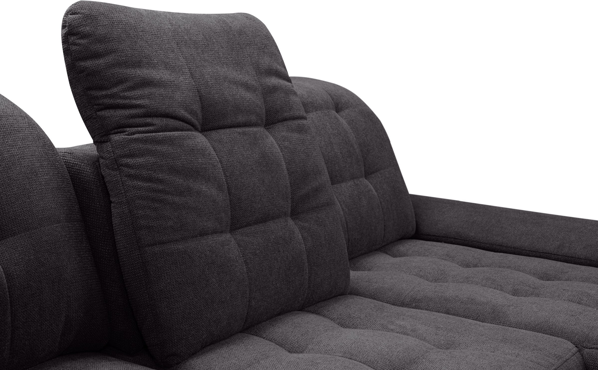 WERK2 Ecksofa Carmen, Sofa, Eckcouch mit Schlaffunktion, Bettkasten und Sitztiefenverstellung