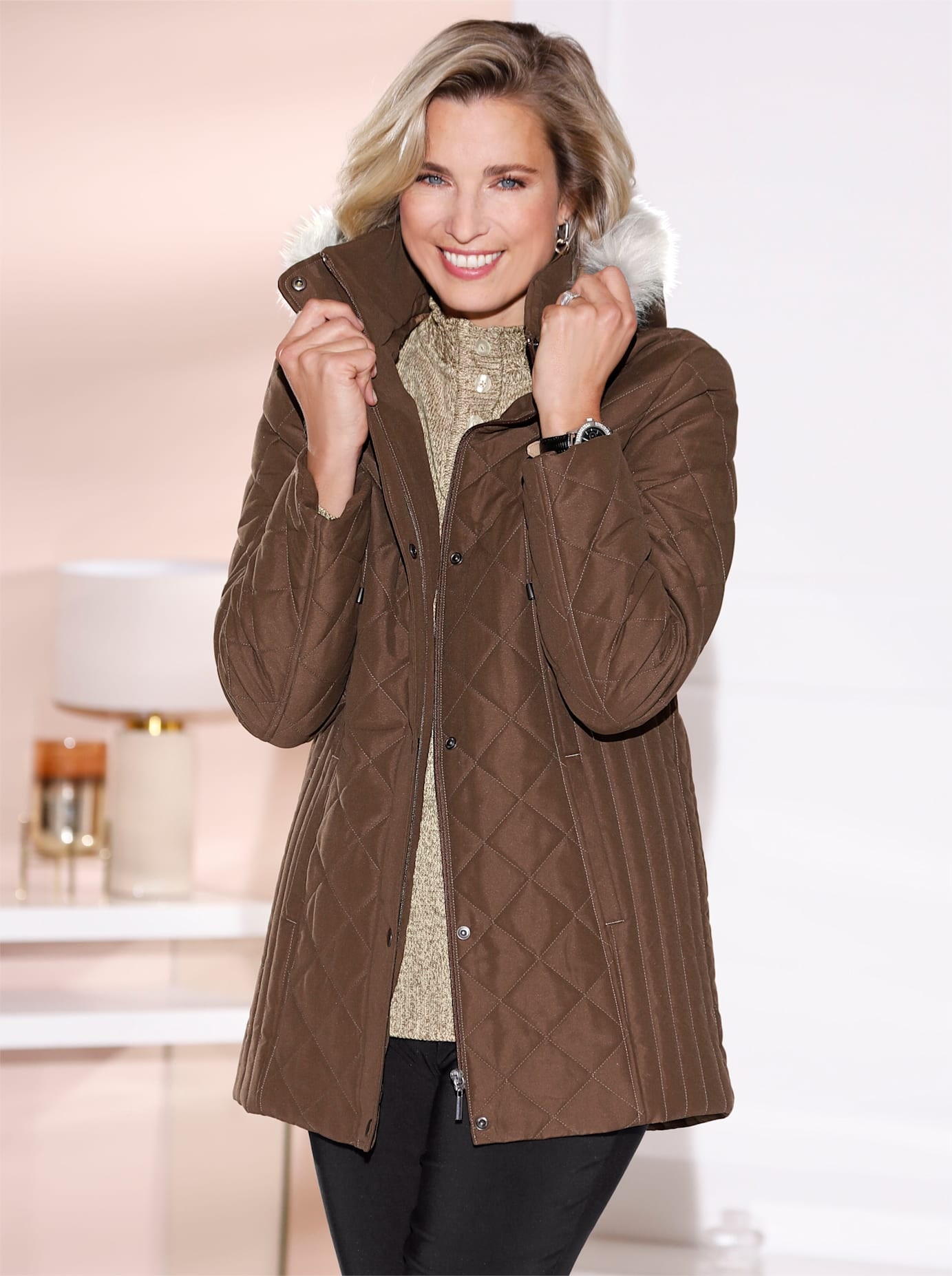 Classic Basics Steppjacke, mit Kapuze