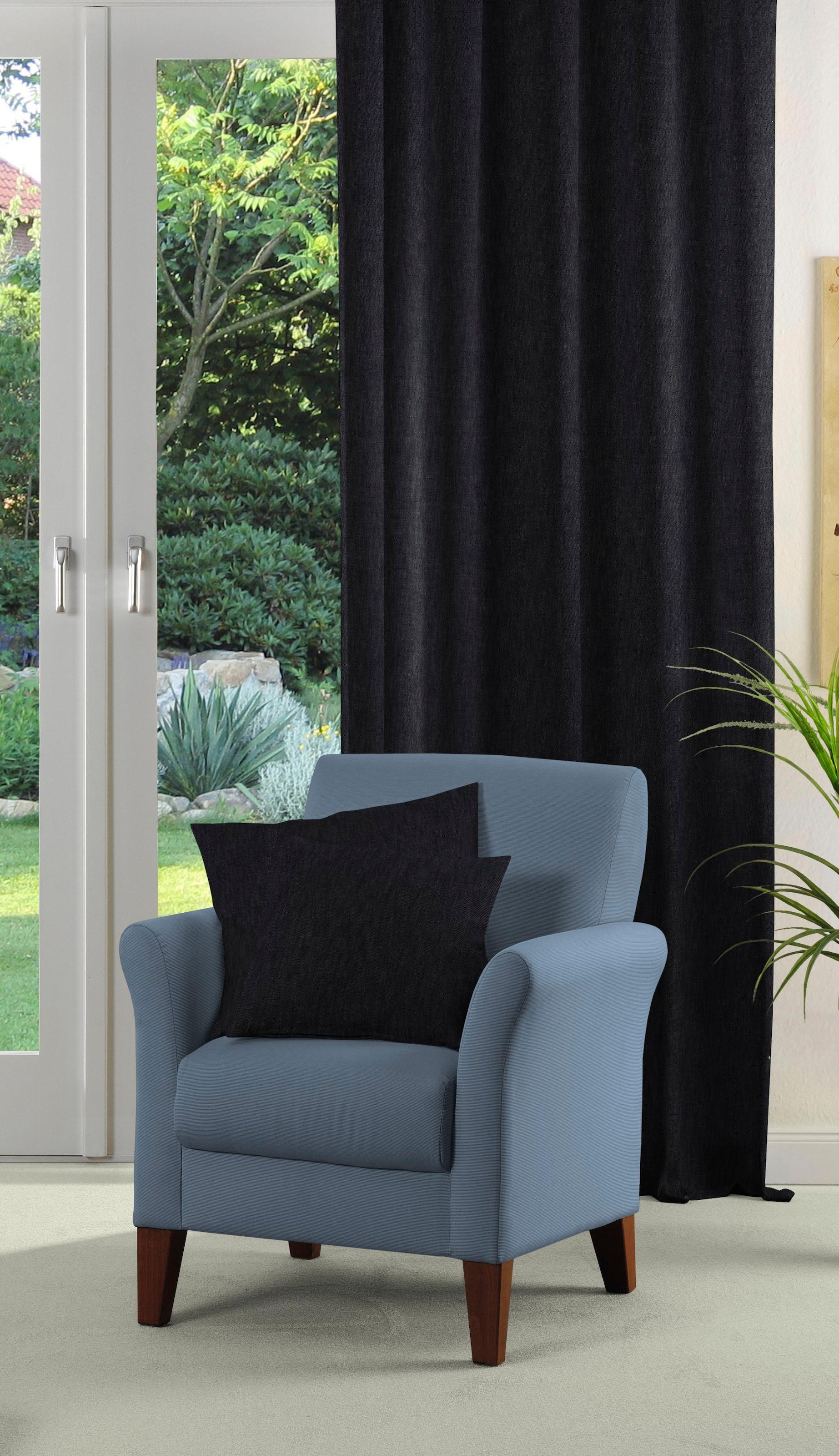 Wirth Vorhang "Java" Kräuselband 1 Stk. tlg. dark blue denim günstig online kaufen