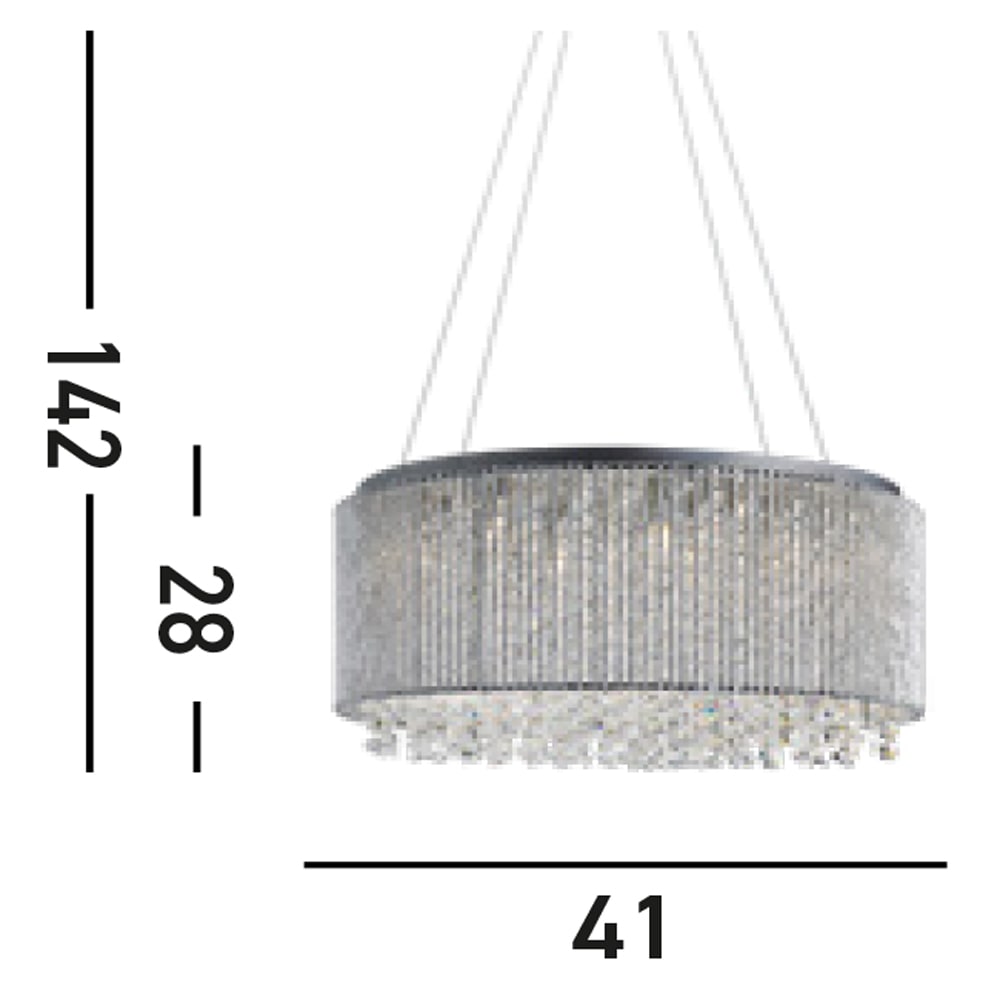 Searchlight Hängeleuchte »Kristall-Leuchte Elise I, 8-flammig« G9 1 Stk. Glamourös