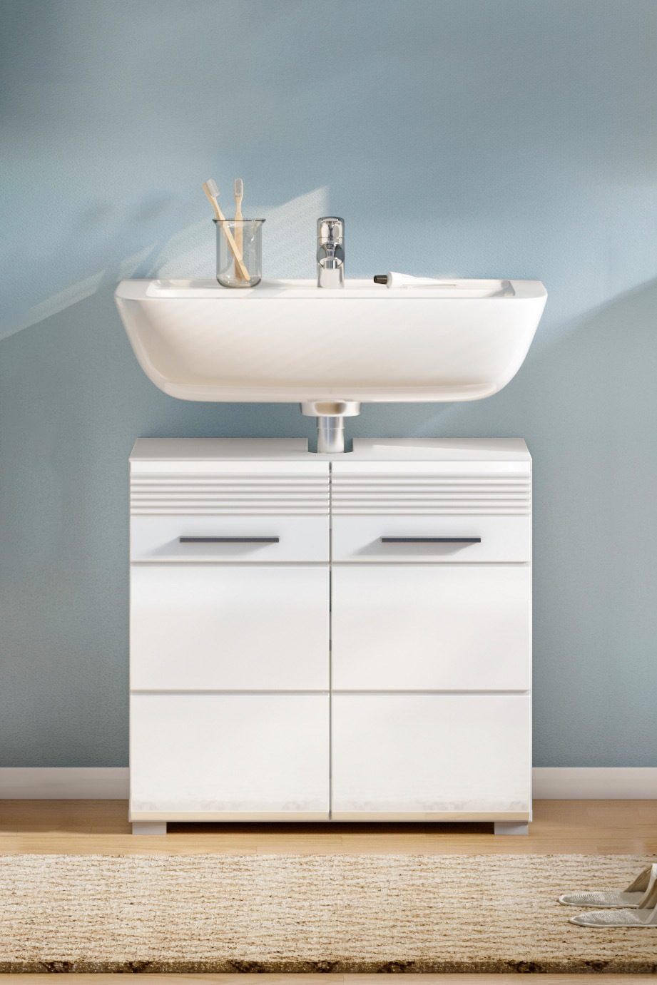 Home affaire Waschbeckenunterschrank "Malmö, Breite 60 cm, 2 Tür, 2 Fächer, günstig online kaufen