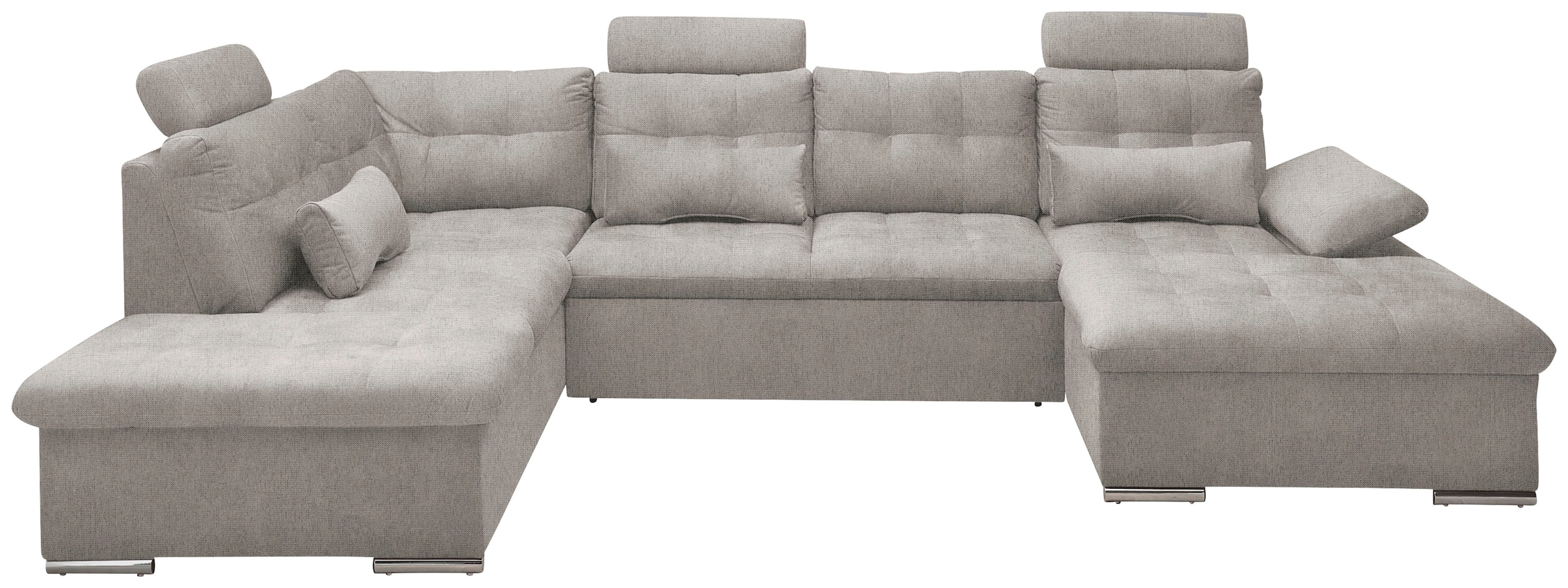 ED EXCITING DESIGN Wohnlandschaft Jakarta, mit Bettfunktion, Bettkasten, Kopfstützen, Nierenkissen