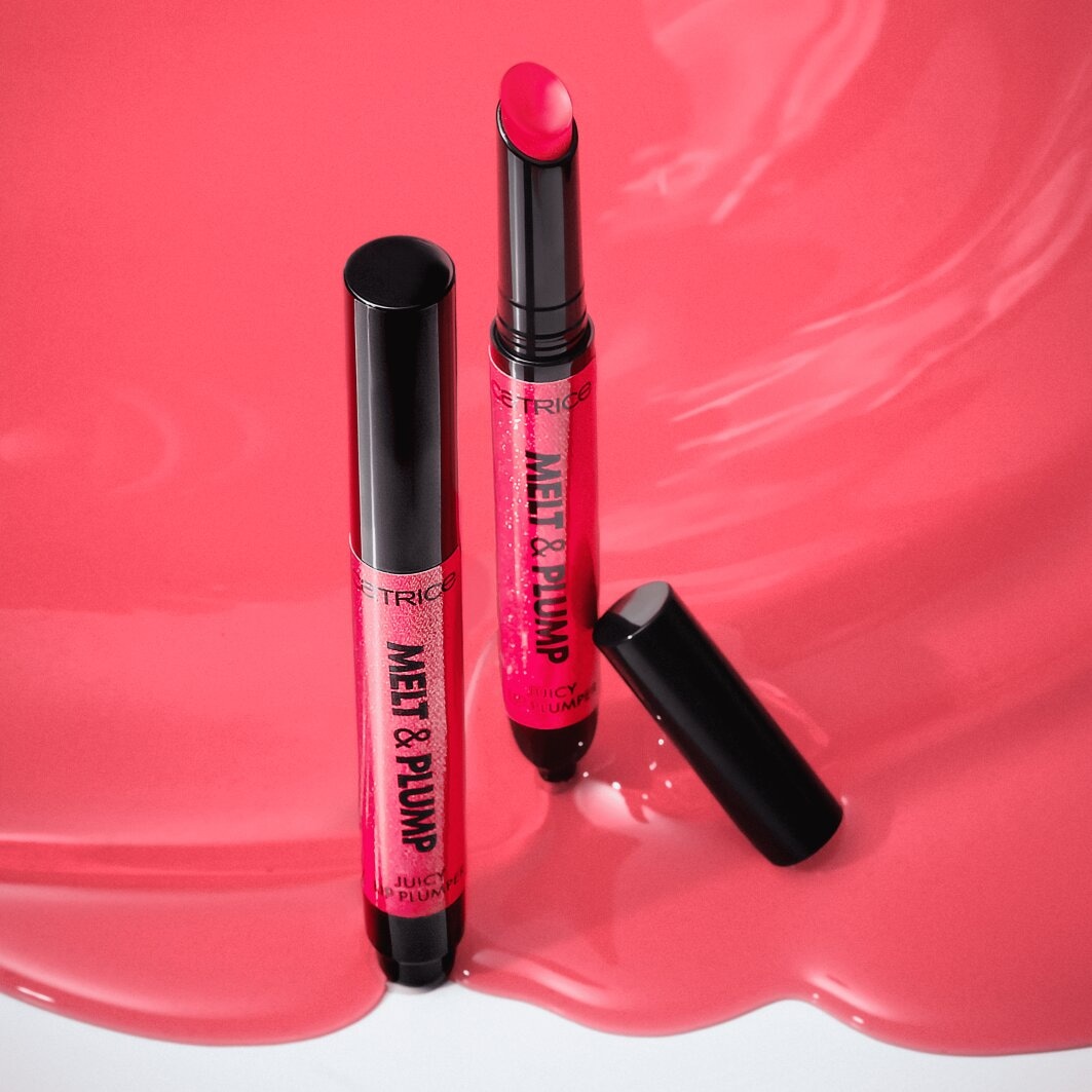 Catrice Lippenbalsam »Melt & Plump Juicy Lip Plumper«, (Set, 3 tlg.), Sorgt für Glanz und Volumen, weiche Textur, kühlend durch Menthol.
