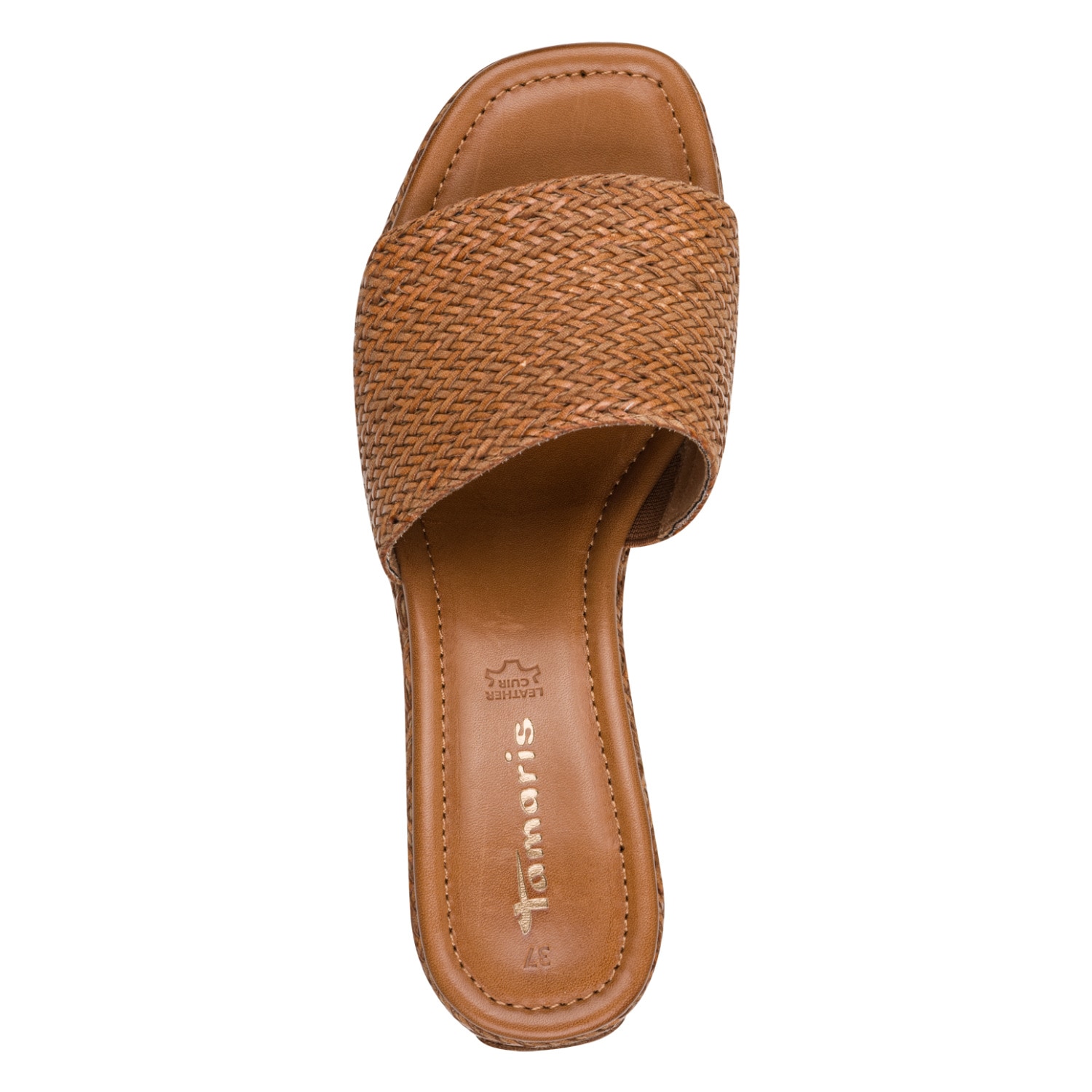 Tamaris Pantolette  Blockabsatz, Plateau, Sommerschuh in trendiger Flechtoptik