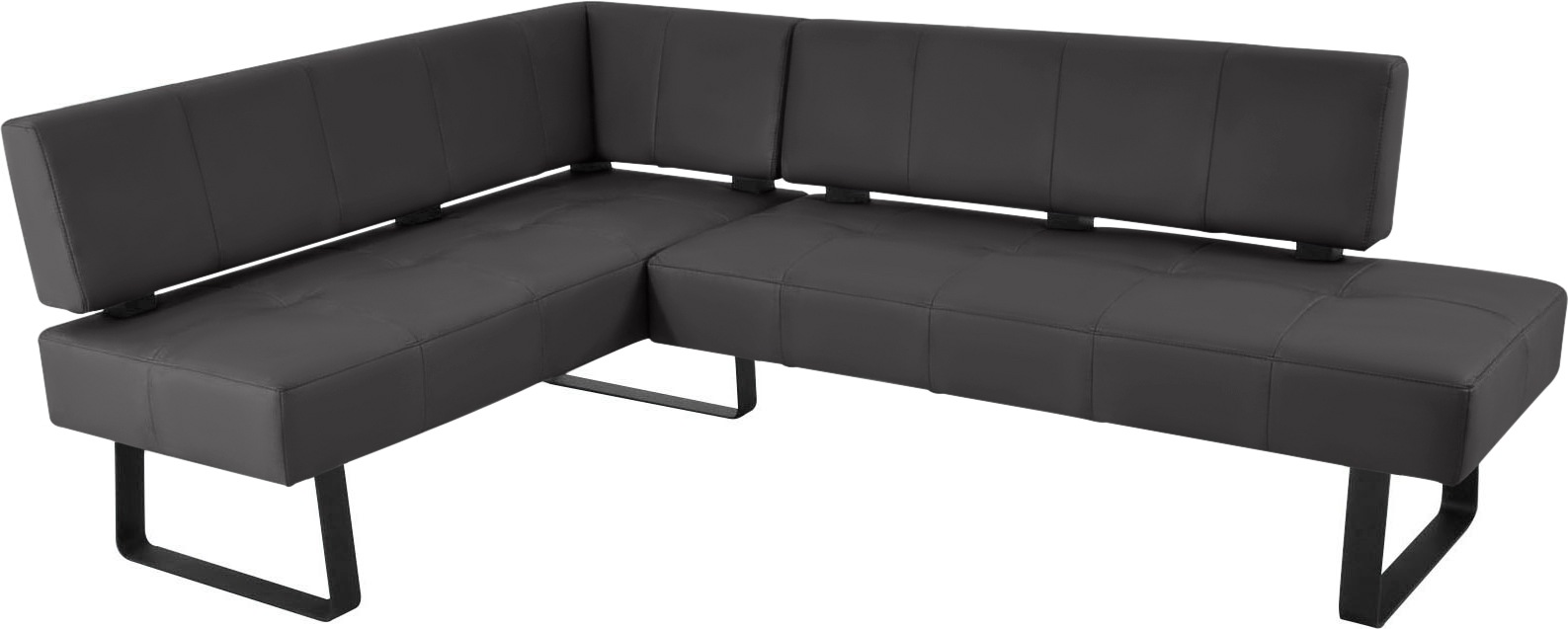 Eckbank K+W KOMFORT & WOHNEN "Spider II", grau (mocca 78, schwarz), B:165cm H:88cm T:195cm, Sitzbänke, Eckbank, Sitzsteppung, bequem durch Sandwichbauweise, 2 Stellmaße 2