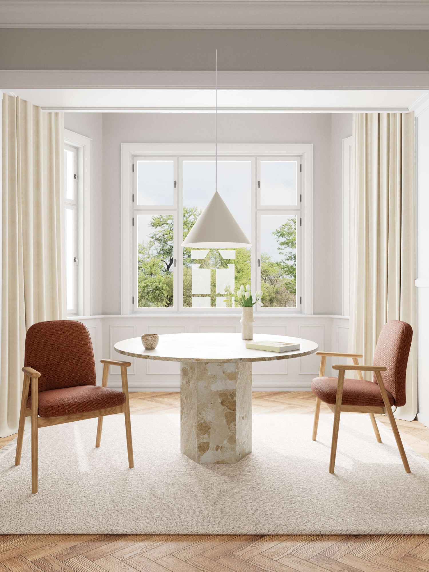 ACTONA GROUP Esszimmerstuhl »Polsterstuhl« () 2 Stk.Stuhl mit Armlehnen, terracotta, Verpackungseinheit 2