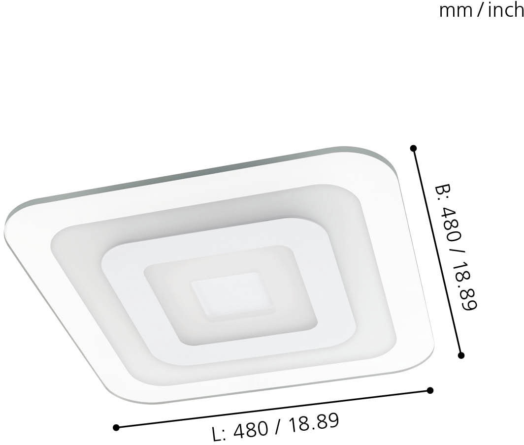 EGLO LED Deckenleuchte »REDUCTA | Wohnzimmerlampe, BAUR 1«, (CCT), 1 Deckenlampe flammig-flammig, weiß, einstellbar 48cm Lichtfarbe