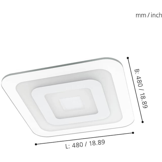 EGLO LED Deckenleuchte »REDUCTA 1«, 1 flammig-flammig, Deckenlampe weiß,  Lichtfarbe einstellbar (CCT), Wohnzimmerlampe, 48cm | BAUR