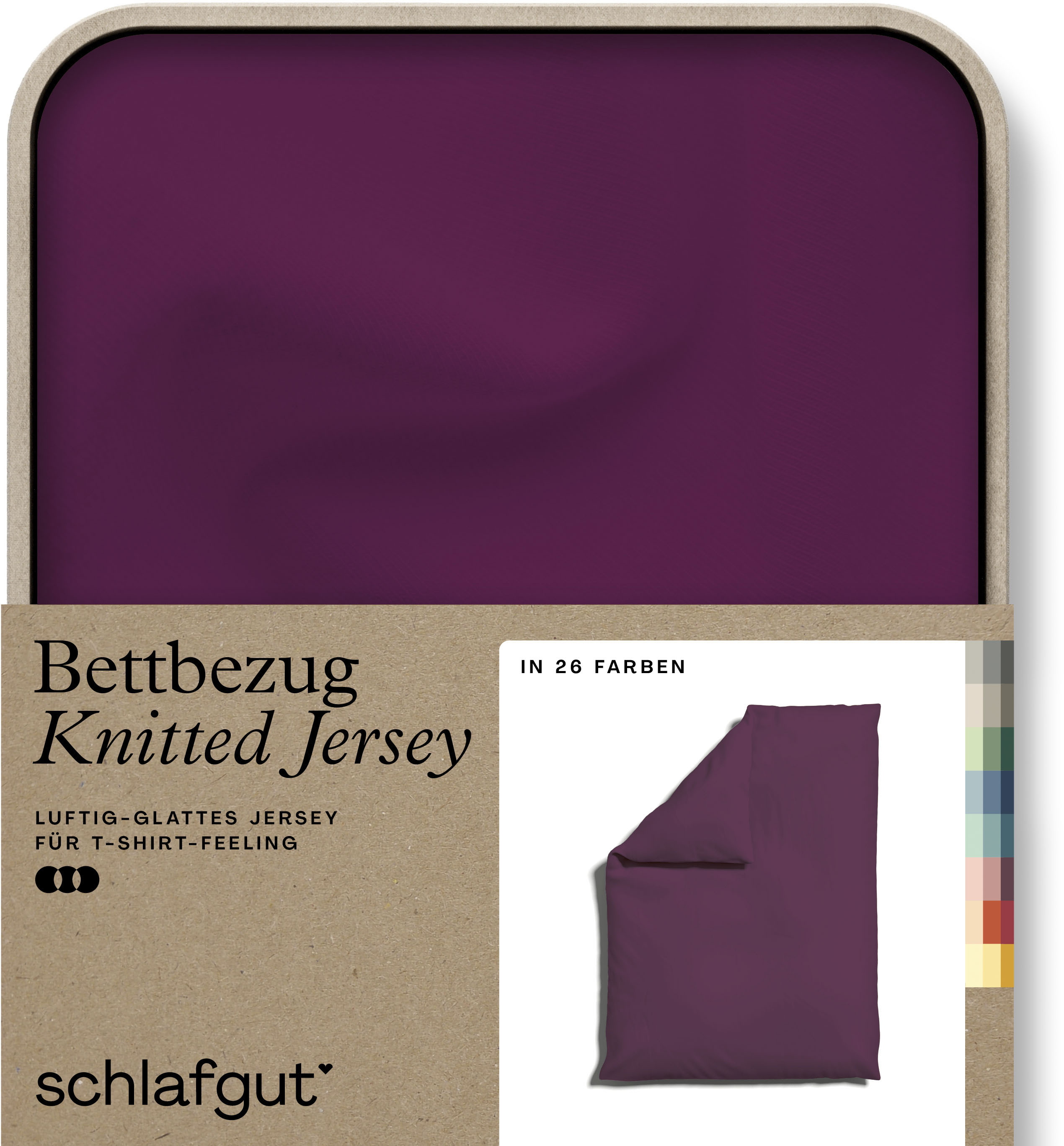 Schlafgut "Premium Bettbezug Knitted Jersey (1 St)" Ton-in-Ton Reißverschluss, Bio-Baumwolle mit Elasthan, Uni, OEKO Tex