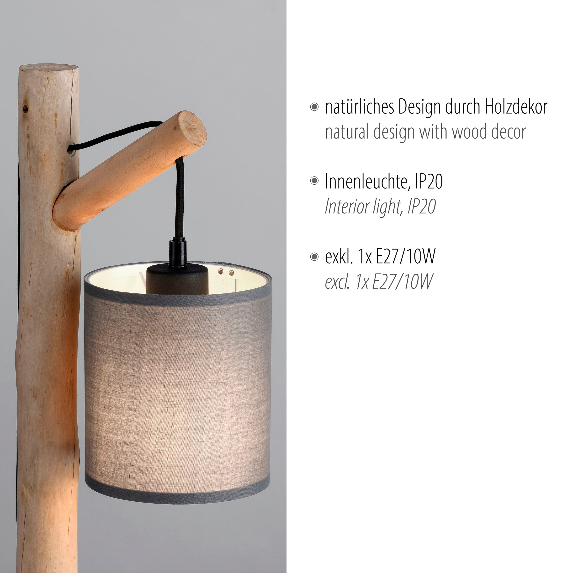 JUST LIGHT Tischleuchte »GREEN TRIB«, 1 flammig, Leuchtmittel E27 | ohne Leuchtmittel