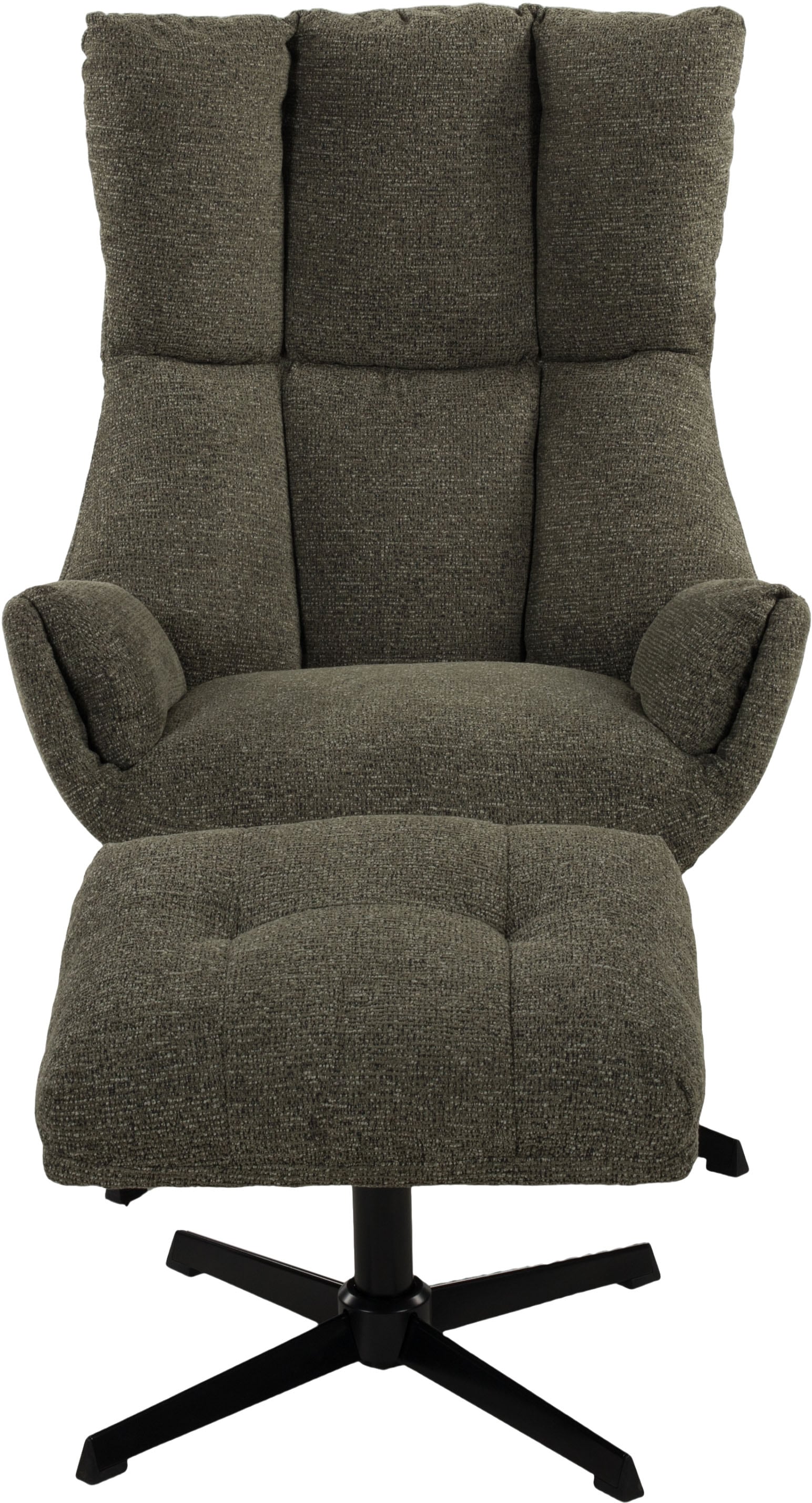 Duo Collection Relaxsessel "Pruna" 360 drehbar mit Rückholfunktion, Wippmechanik, inkl. Hocker