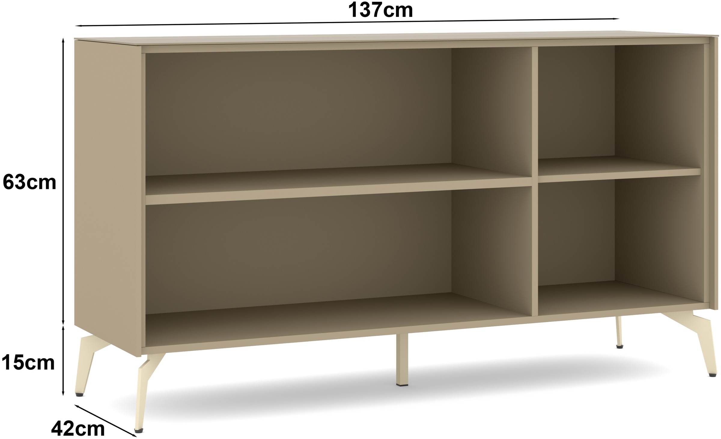 set one by Musterring Lowboard »Reno« 1 Stk. tlg. Mit Winkelfuß in diversen Farben, 78 cm Höhe & Farbauswahl