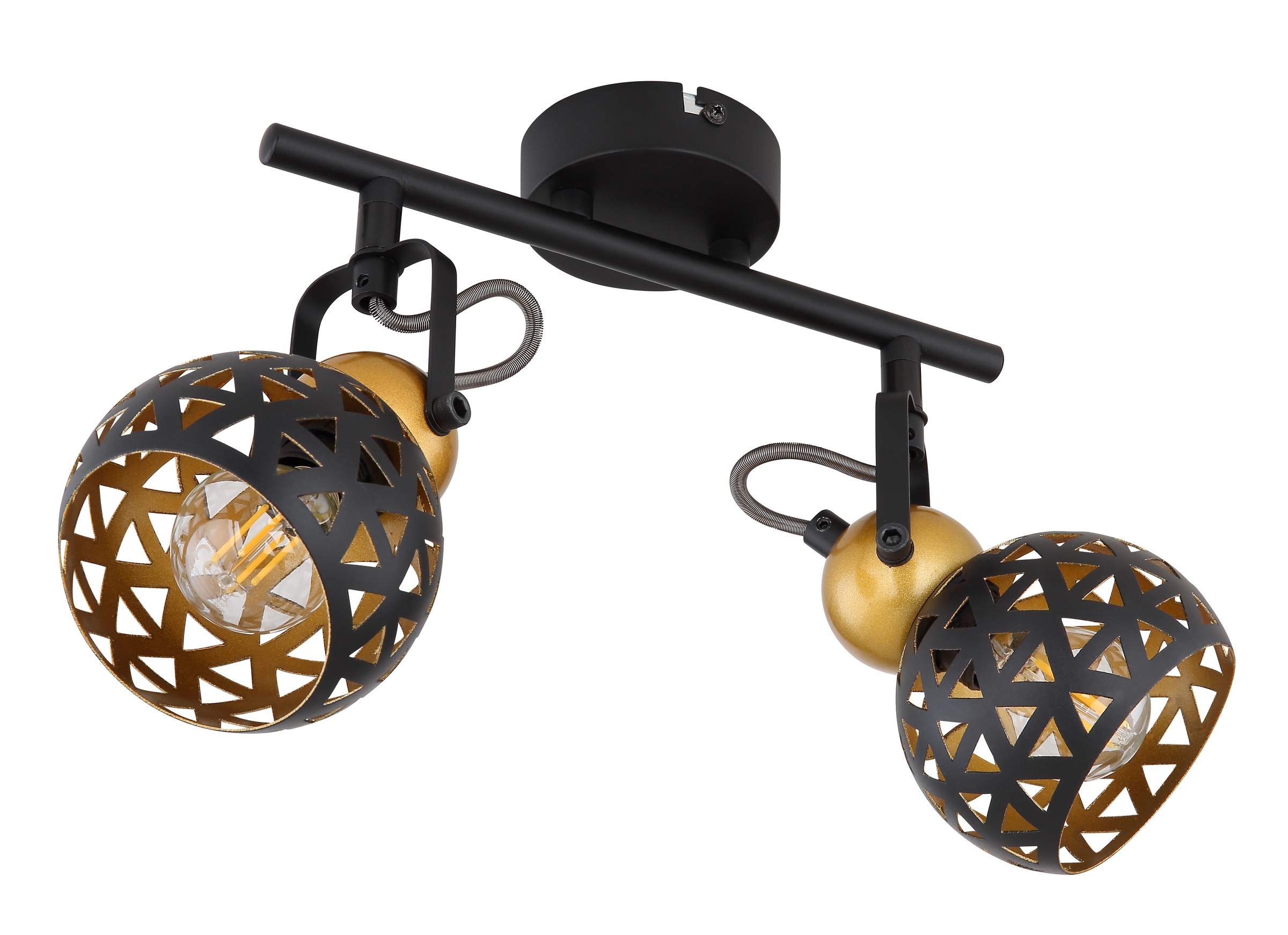 GLOBO LIGHTING Deckenspot »SARRA« E14 1 Stk. Schwarzer Strahler mit Golddekor und Lebensblume-Muster
