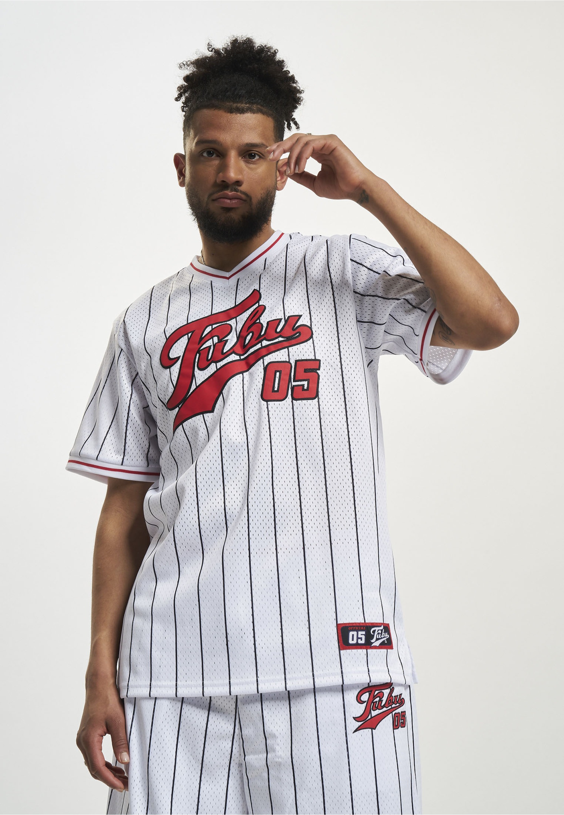 Fubu Langarmshirt »Fubu Herren FM231-005-1 FUBU Varsity Pinstriped Mesh Tee« 1 Stk.
