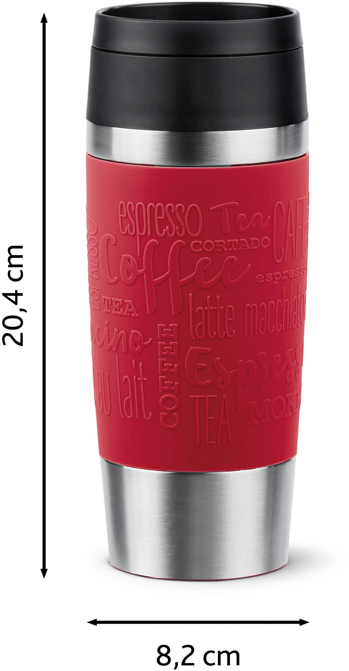 Emsa Thermobecher »Travel Mug Classic, mit 360°-Trinköffnung«, 4h heiß, 8h kalt - 360 ml / 6h heiß, 12h kalt - 500 ml, 100% dicht