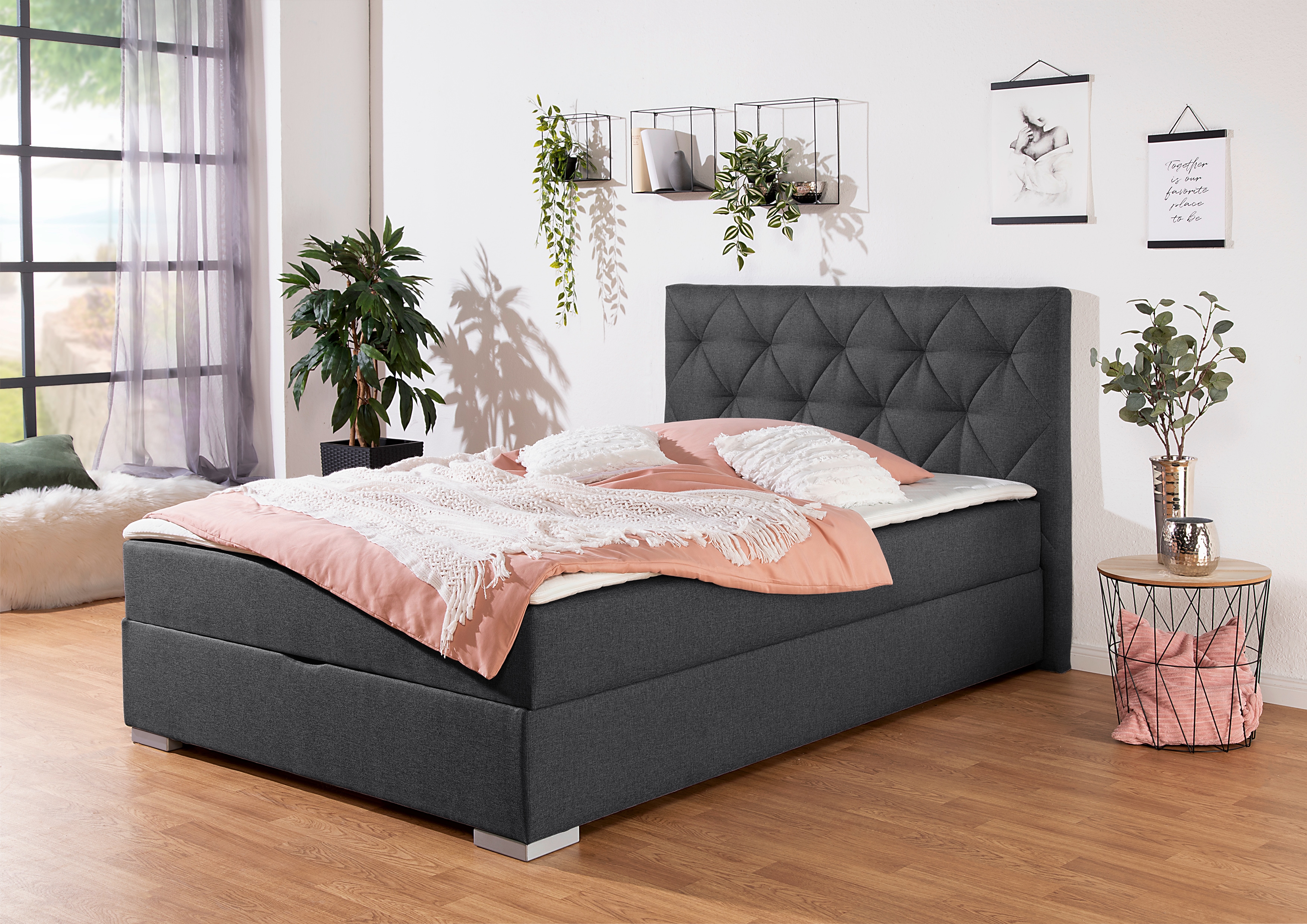 Home affaire Boxbett "Tynan" wahlweise mit Bettkasten, in H2, H3 & H4 erhältilich