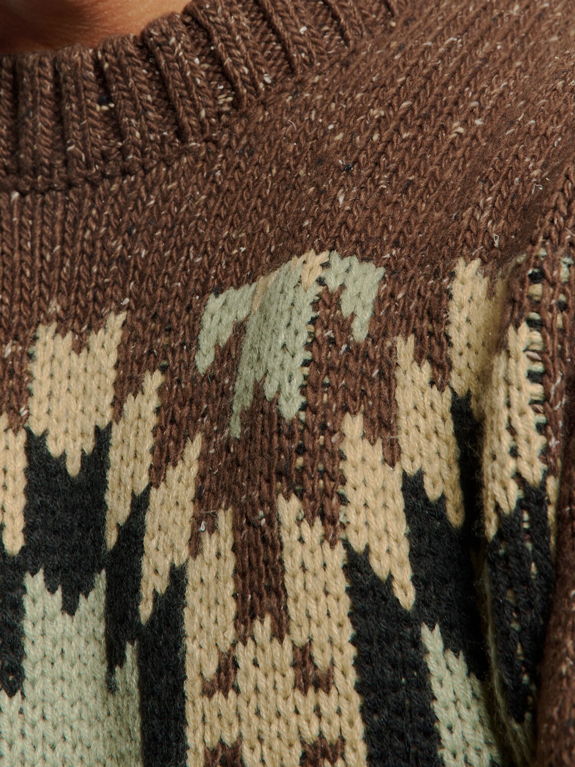 NO EXCESS Rundhalspullover »No Excess Jacquard-Pullover mit Seide«