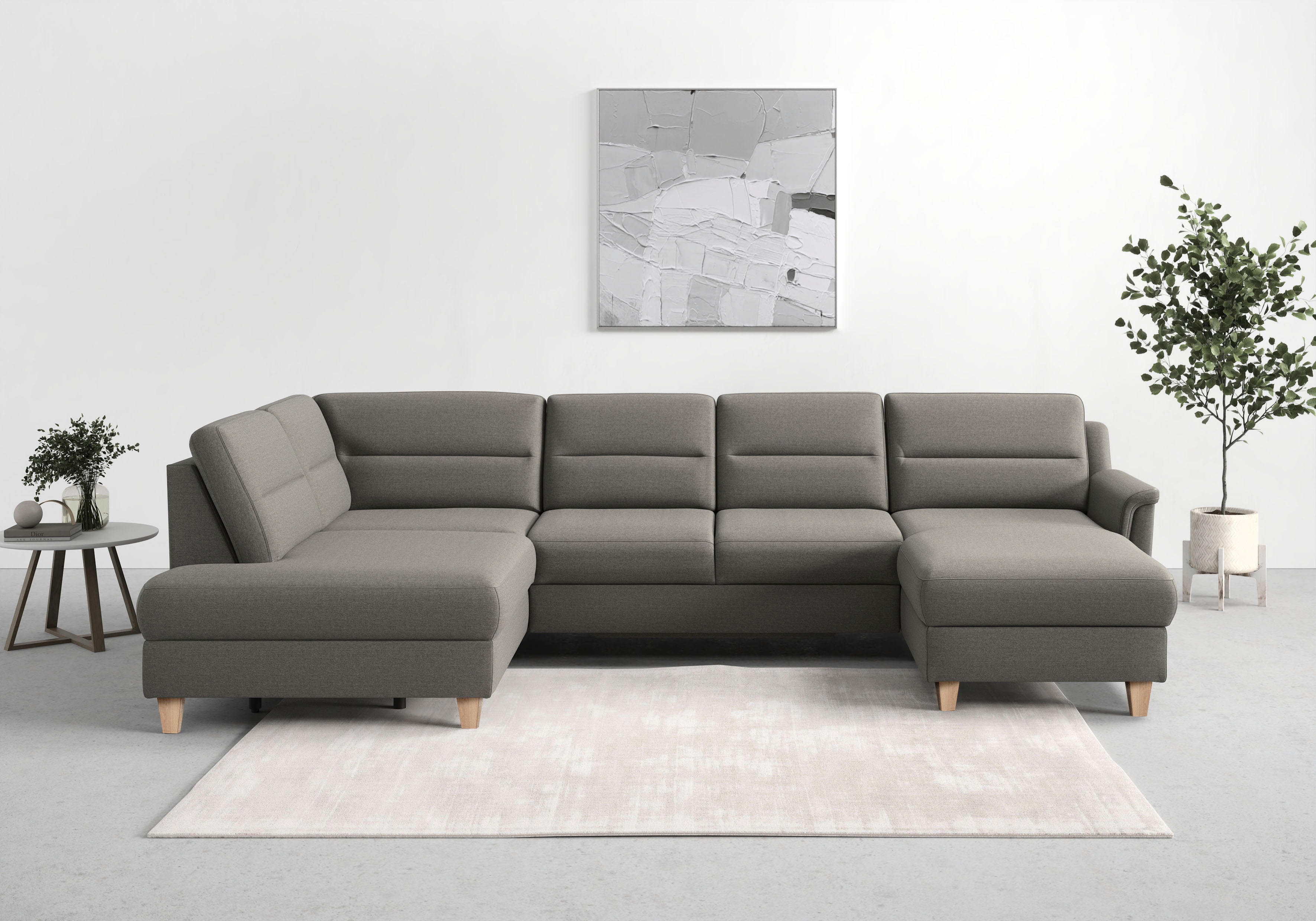 sit&more Wohnlandschaft "Farö U-Form" inklusive Federkern, wahlweise mit Schlaffunktion und Bettkasten